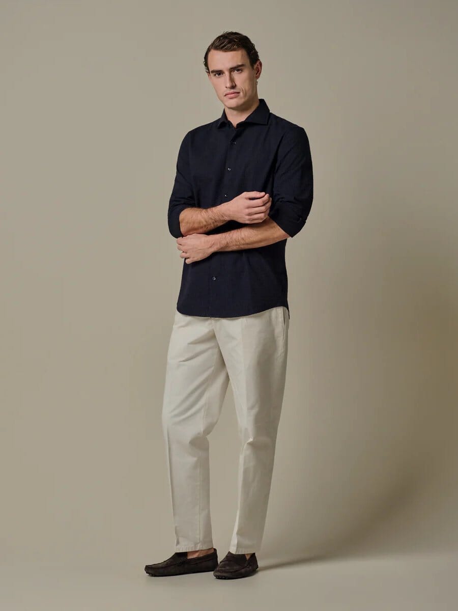 PROFUOMO - Navy Casual Shirt Hemden Profuomo 
