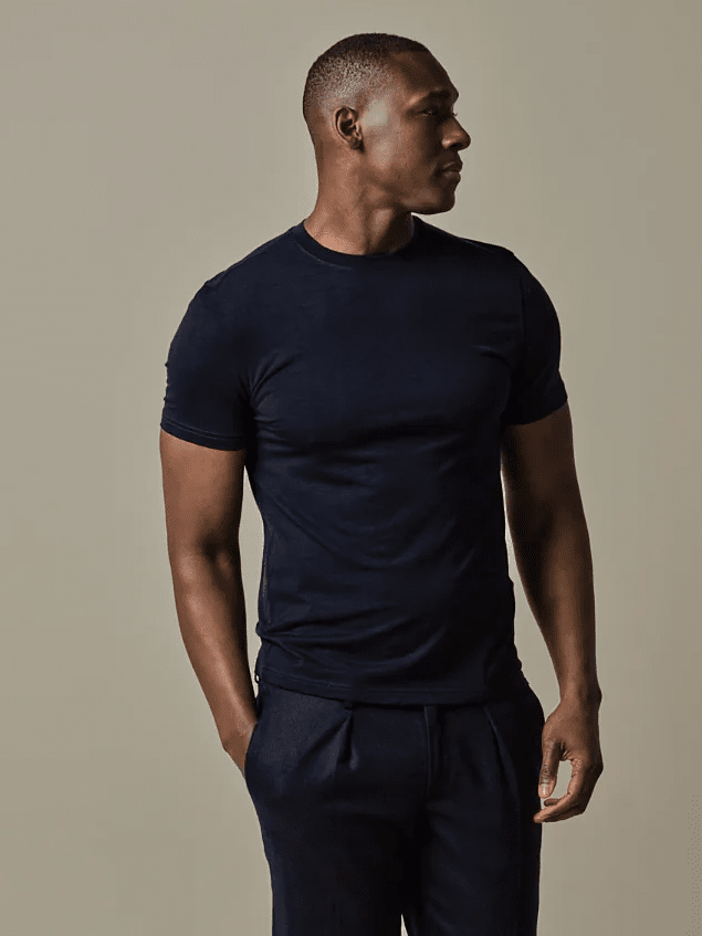 PROFUOMO - Navy Merino T-Shirt T-shirts Profuomo 