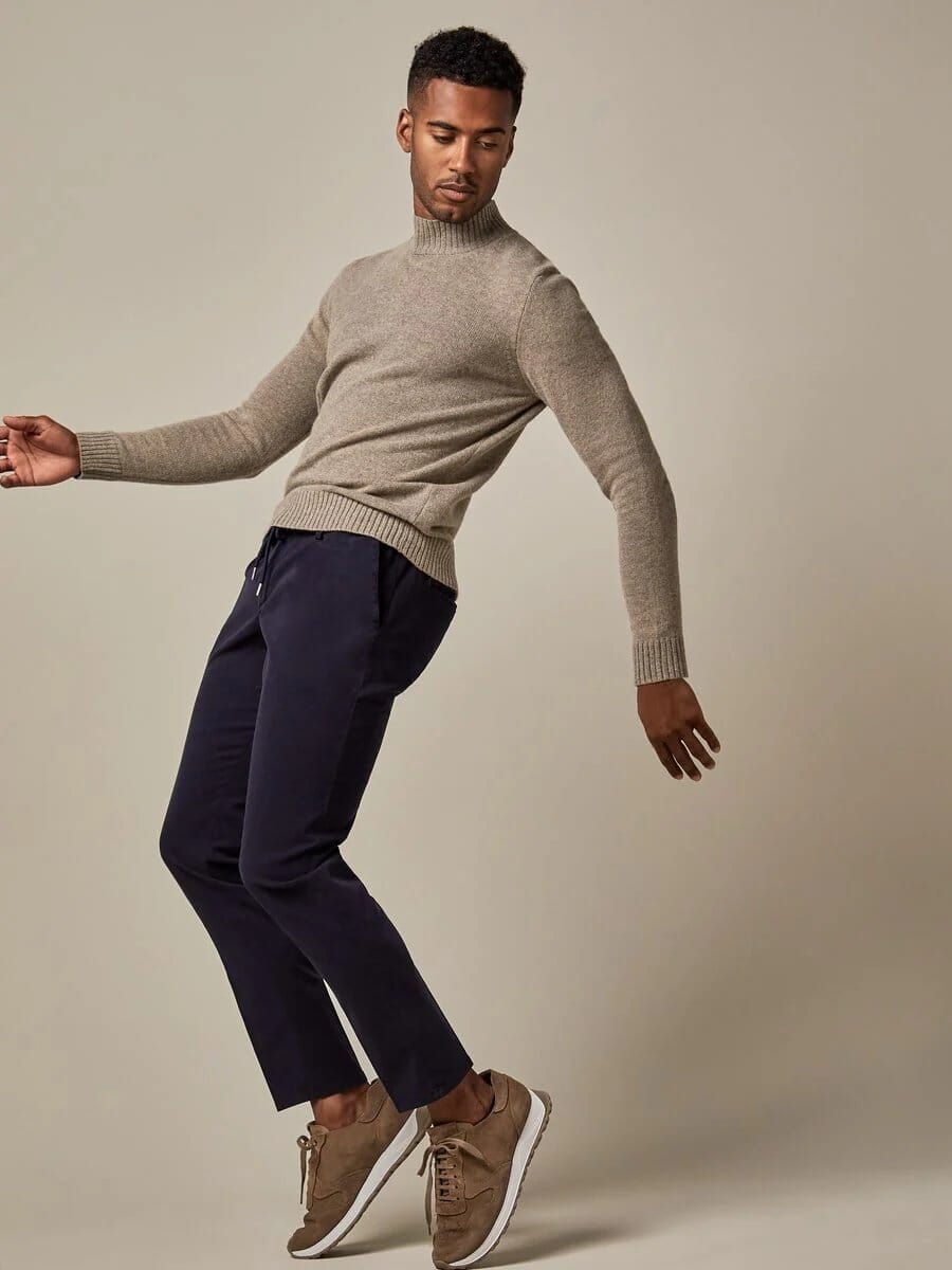 PROFUOMO - Navy Spordcord Chino Broeken Profuomo 