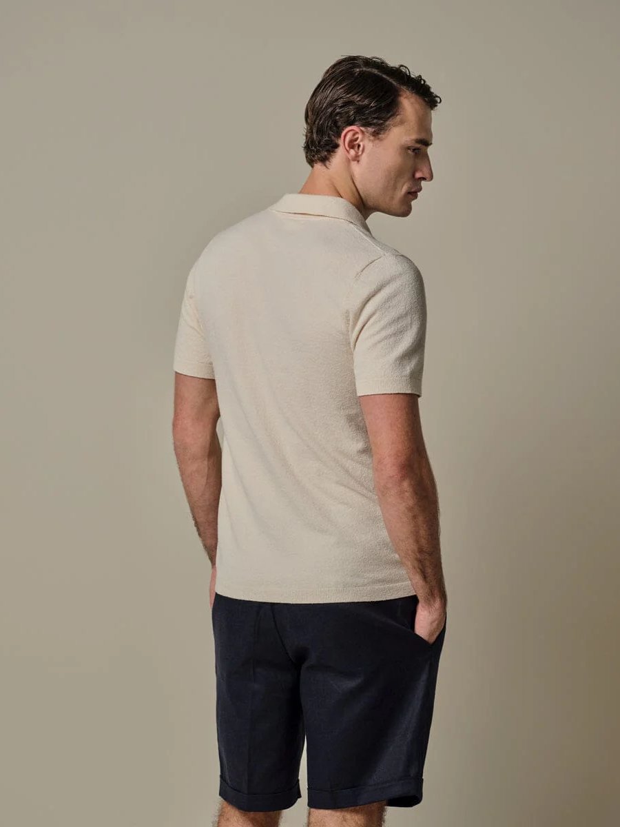 
                  
                    PROFUOMO - Off-white cotton crepe polo Polo's Profuomo 
                  
                
