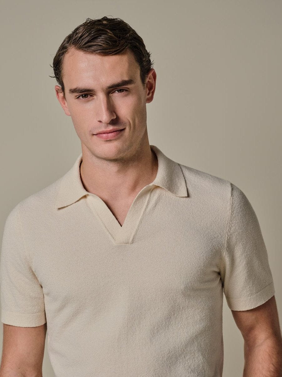 
                  
                    PROFUOMO - Off-white cotton crepe polo Polo's Profuomo 
                  
                