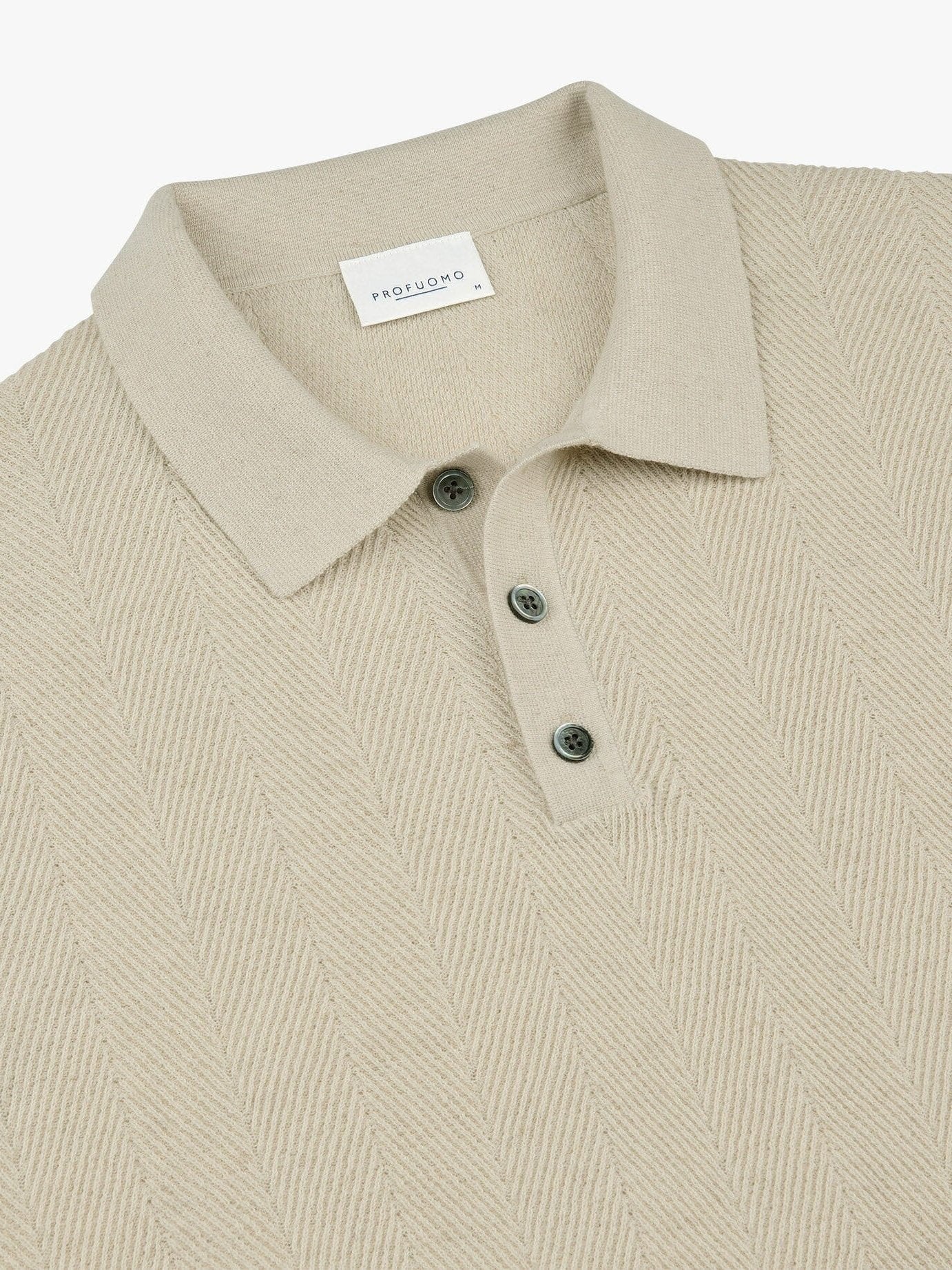 
                  
                    PROFUOMO - Off-white cotton linen polo Polo's Profuomo 
                  
                