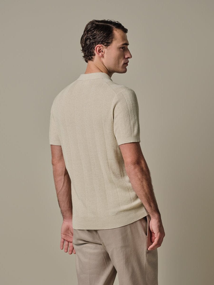 
                  
                    PROFUOMO - Off-white cotton linen polo Polo's Profuomo 
                  
                