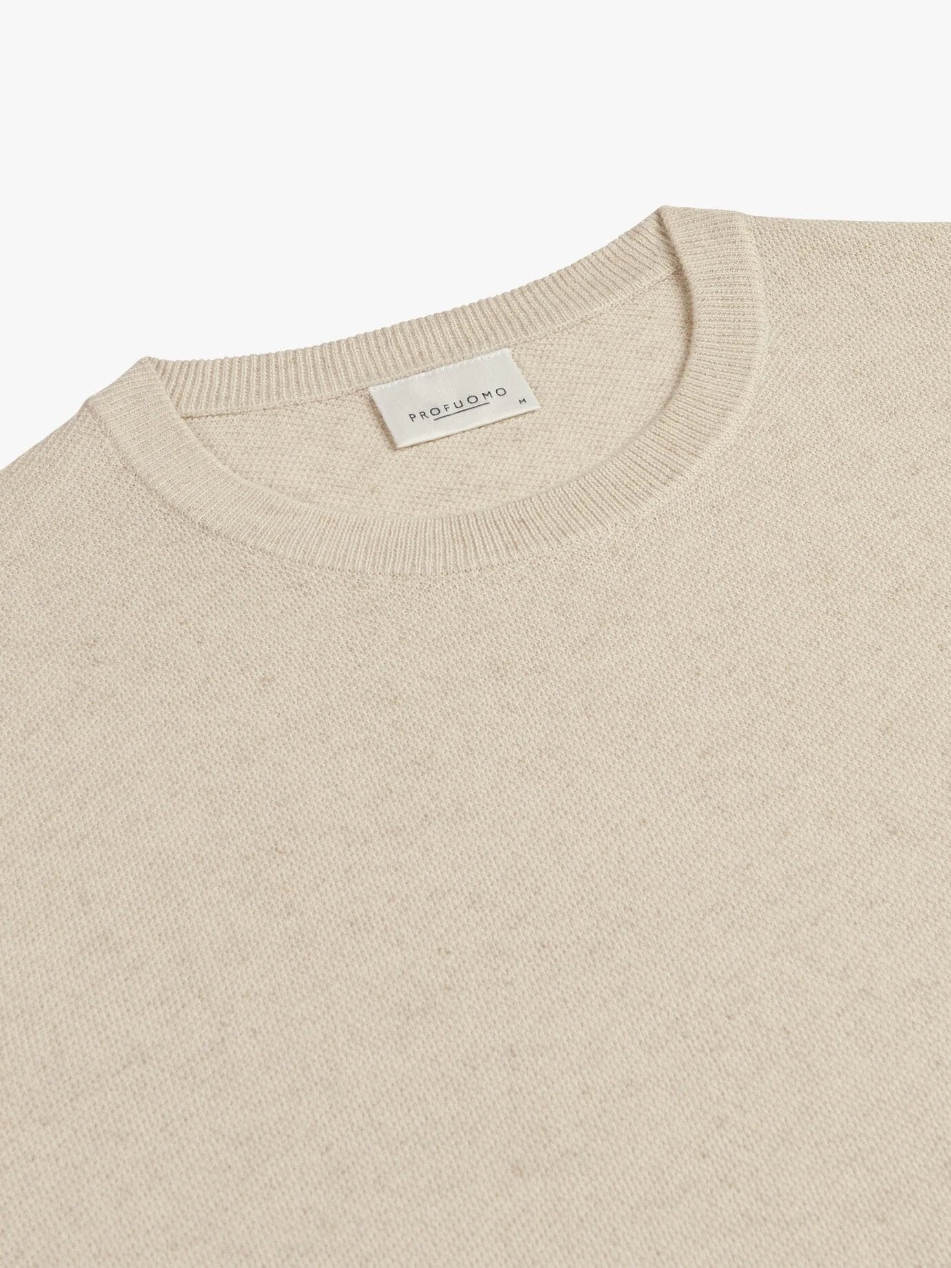 
                  
                    PROFUOMO - Off White Cotton Linen T-Shirt T-shirts Profuomo 
                  
                