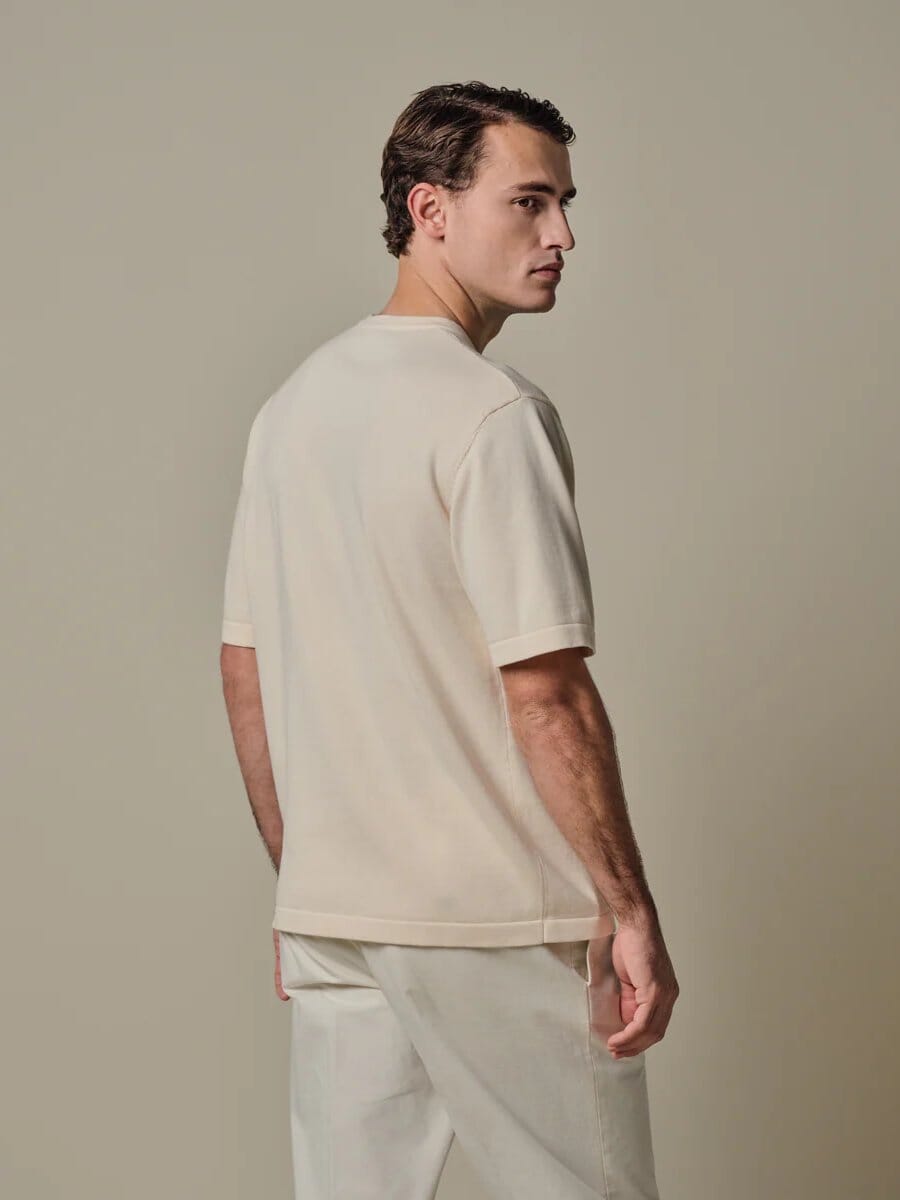PROFUOMO - Off White Cotton Pocket T-Shirt T-shirts Profuomo 