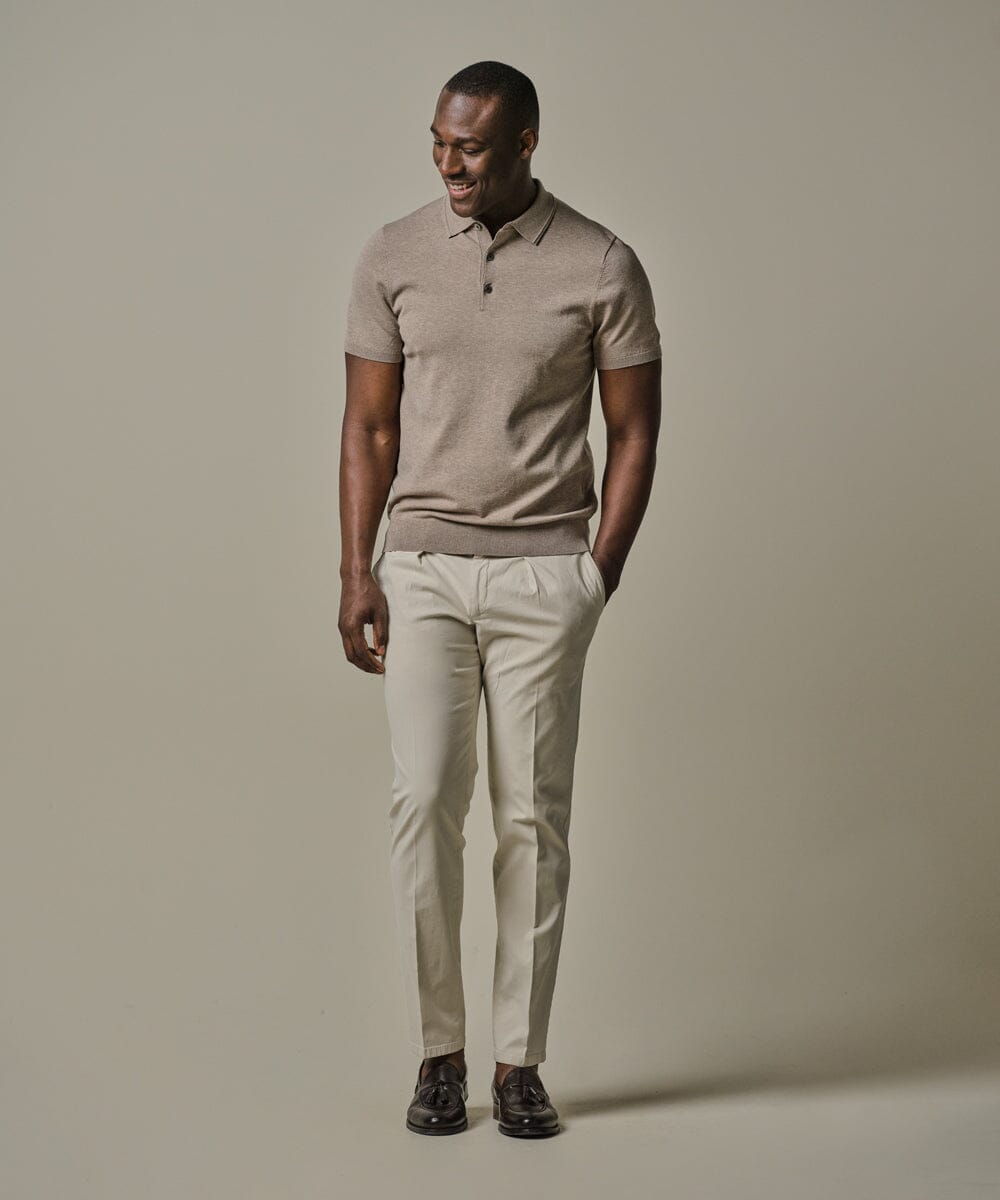 PROFUOMO - Off White Stretch Chino Broeken Profuomo 