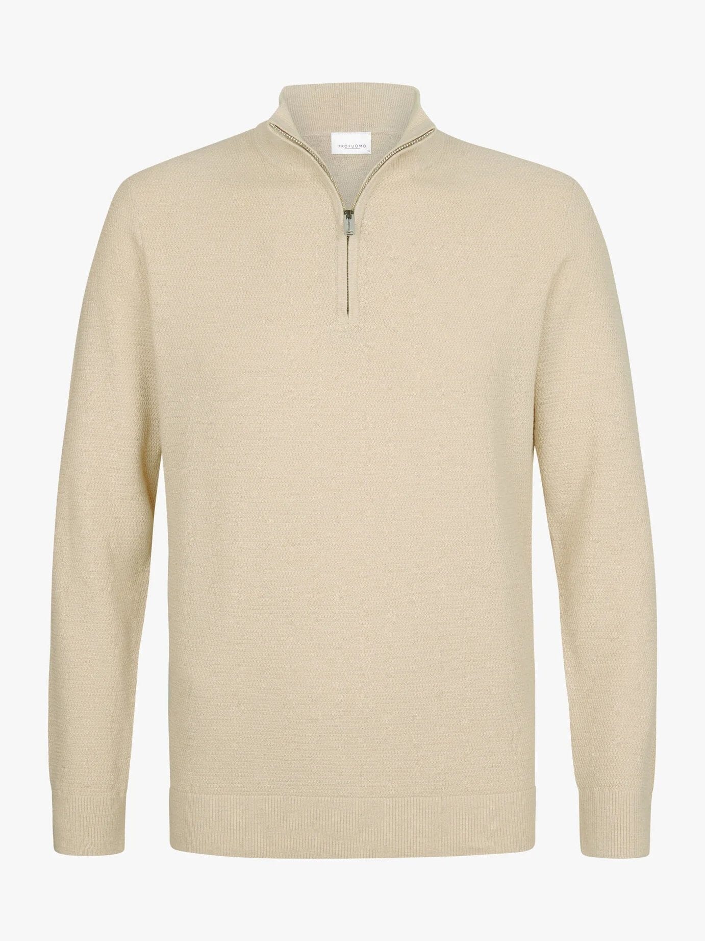 
                  
                    PROFUOMO - Off White Structure Half Zip Truien Profuomo 
                  
                