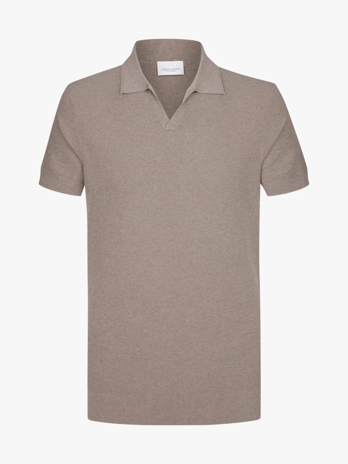 
                  
                    PROFUOMO - Open Collar Luxury Polo Mid Brown Polo's Profuomo 
                  
                