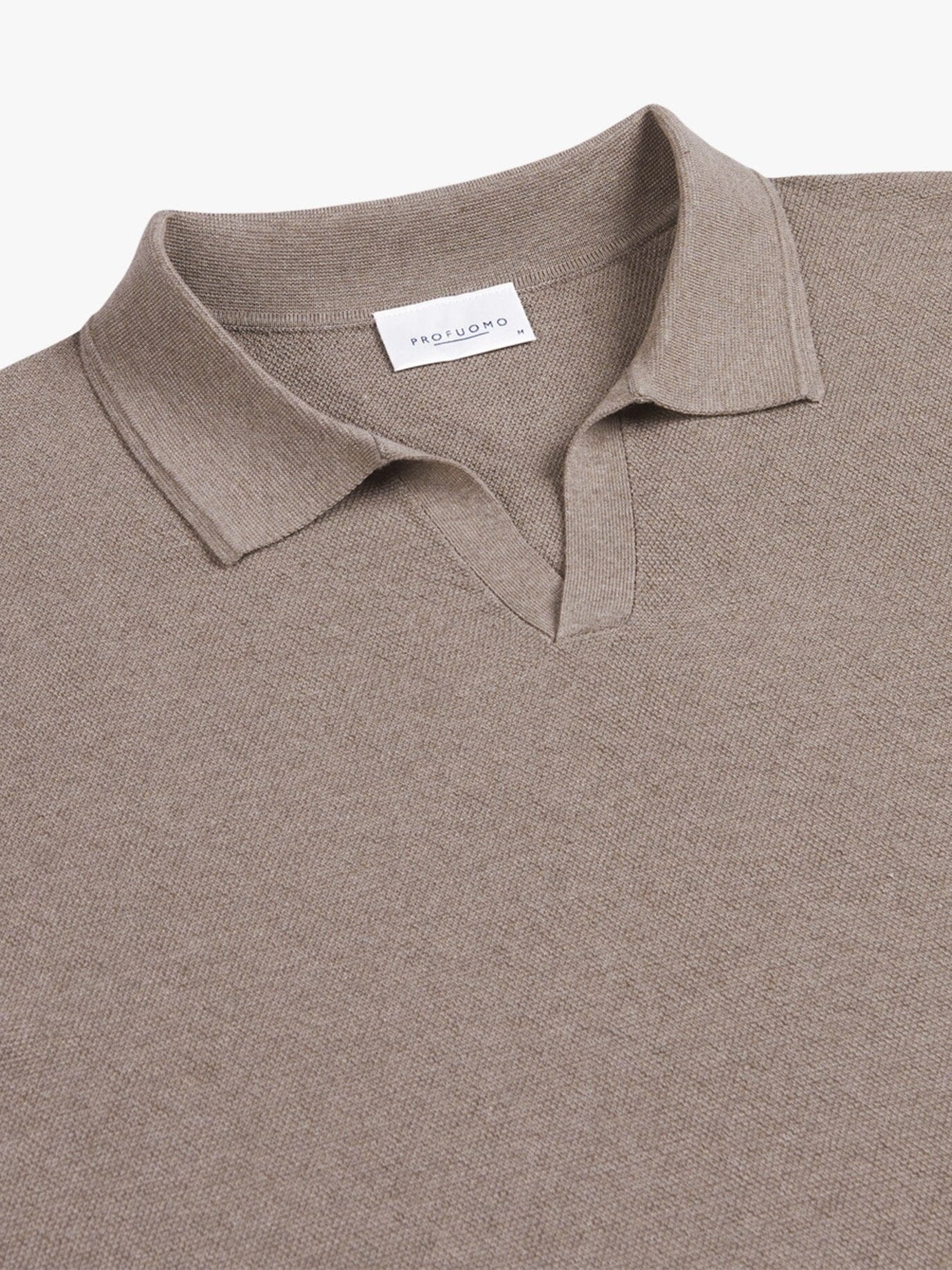 
                  
                    PROFUOMO - Open Collar Luxury Polo Mid Brown Polo's Profuomo 
                  
                