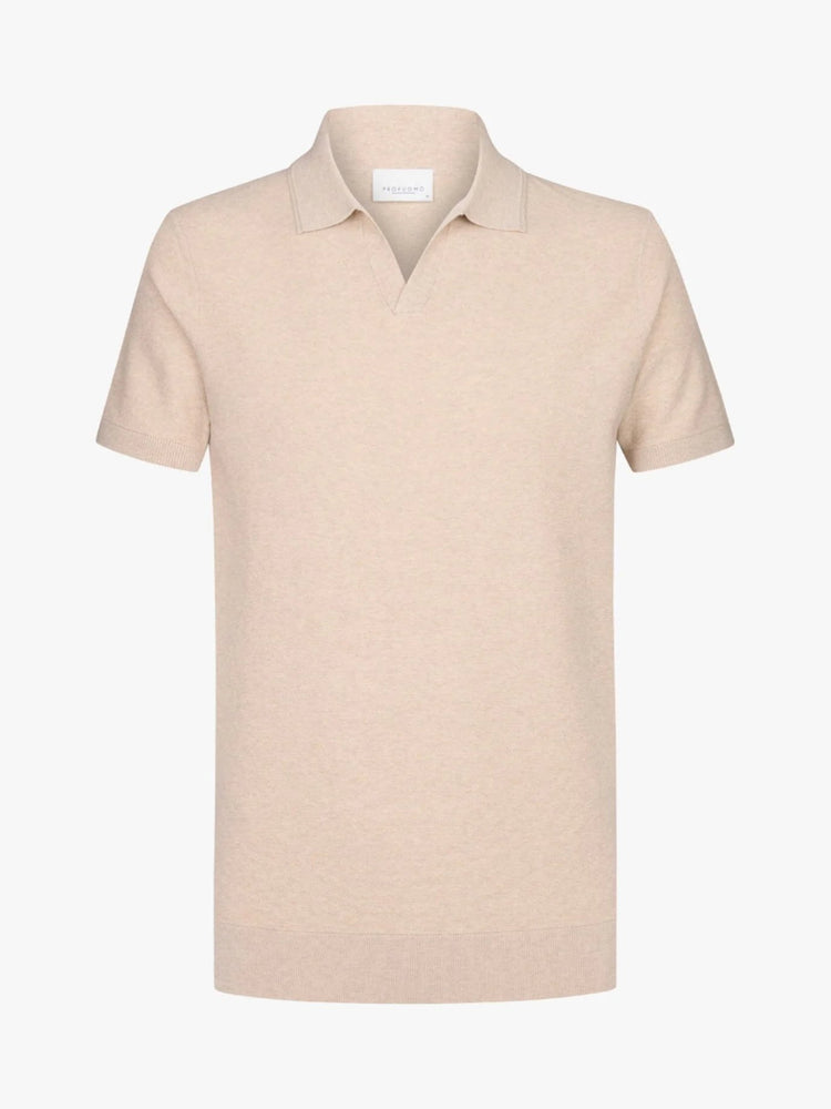 
                  
                    PROFUOMO - Open Collar Luxury Polo Sand Polo's Profuomo 
                  
                