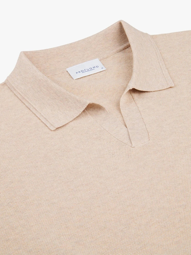 
                  
                    PROFUOMO - Open Collar Luxury Polo Sand Polo's Profuomo 
                  
                