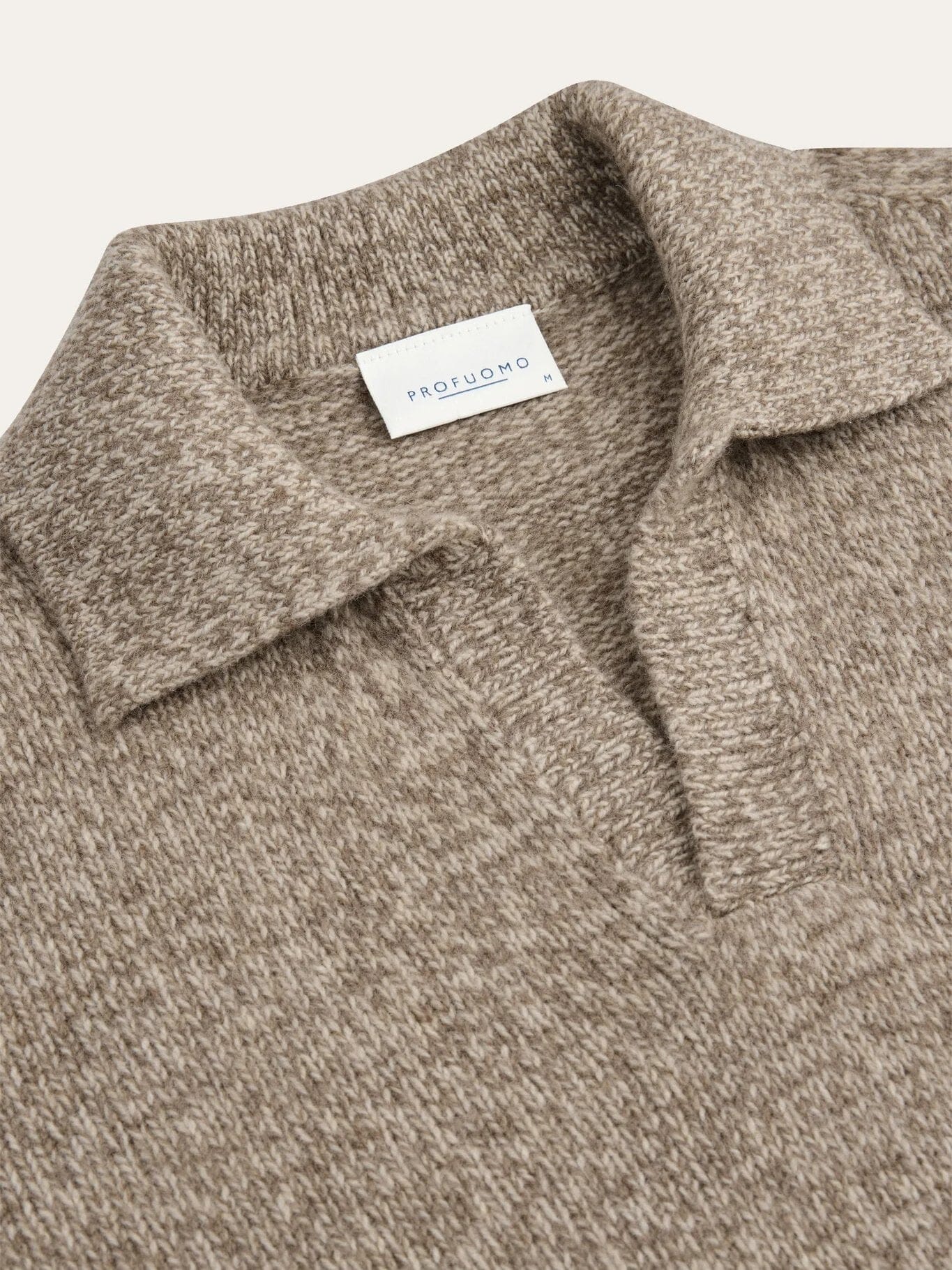 
                  
                    PROFUOMO - Open Collar Polo Beige Truien Profuomo 
                  
                