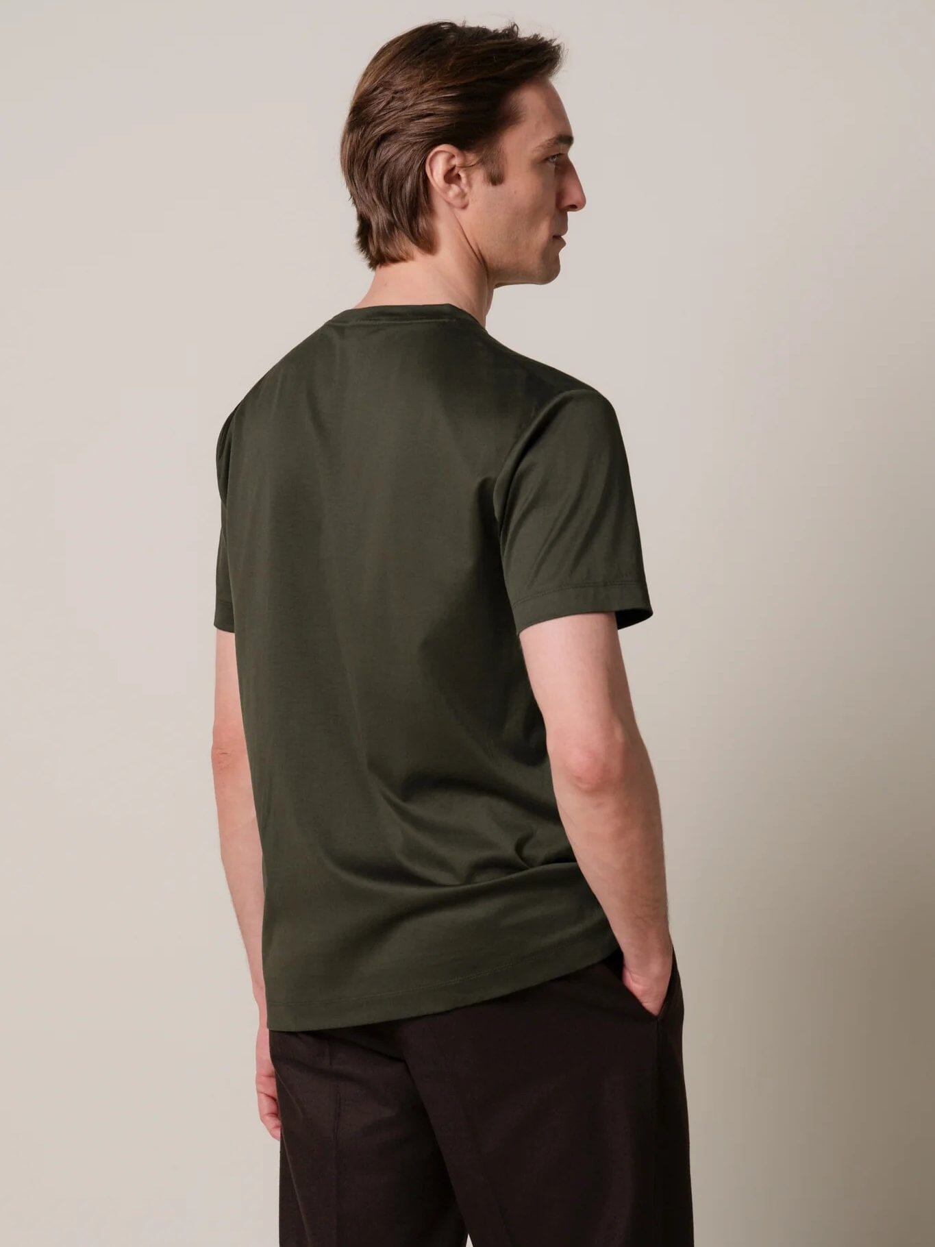 
                  
                    PROFUOMO - Pima Cotton T-Shirt Donkergroen T-shirts Profuomo 
                  
                