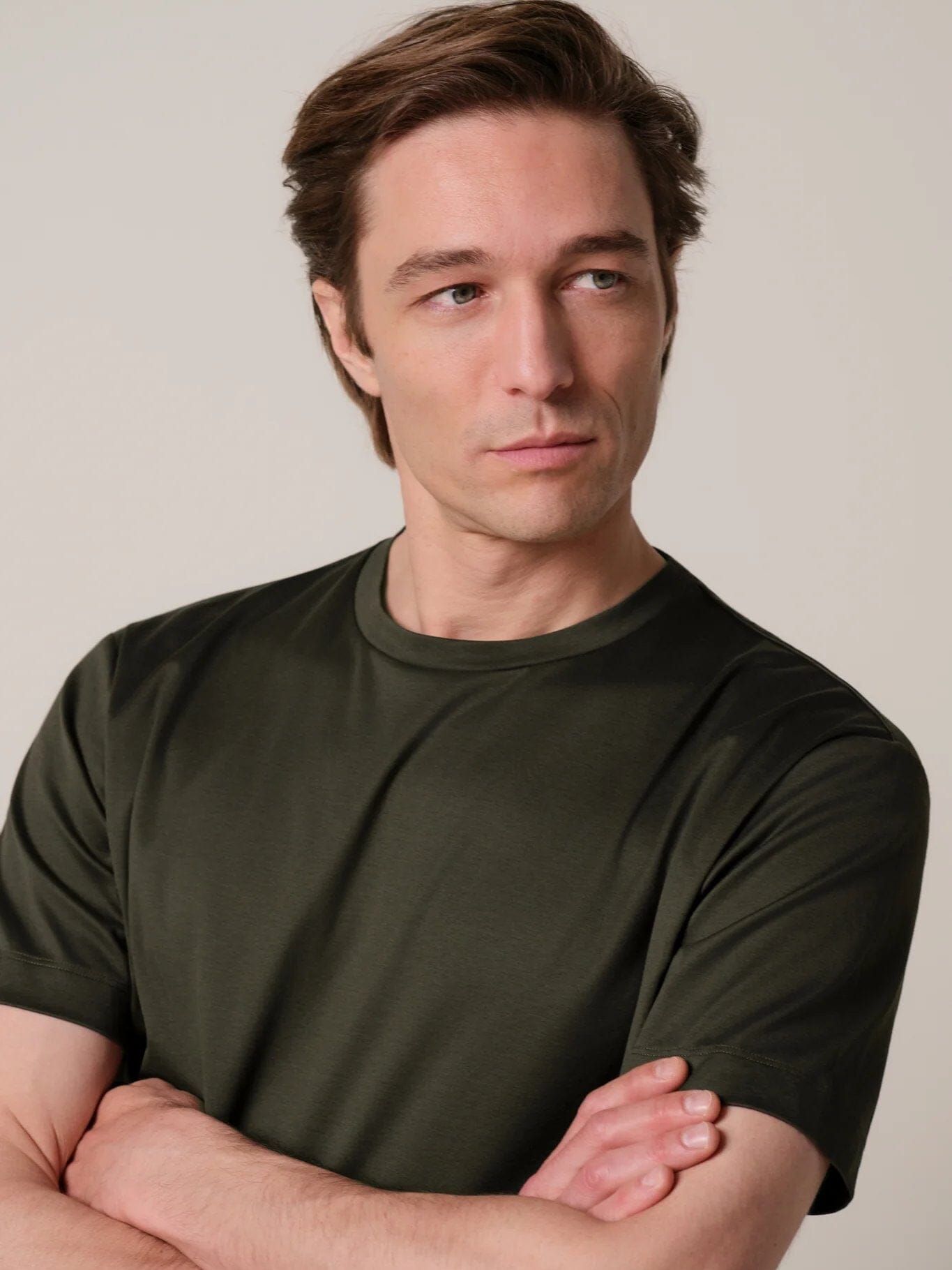 
                  
                    PROFUOMO - Pima Cotton T-Shirt Donkergroen T-shirts Profuomo 
                  
                