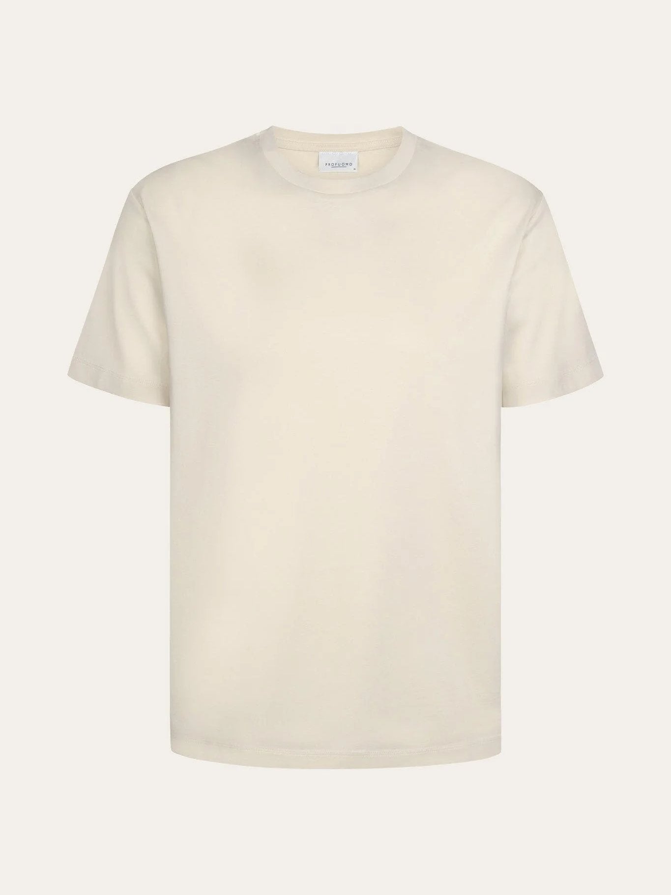 PROFUOMO - Pima Cotton T-Shirt Ecru T-shirts Profuomo 