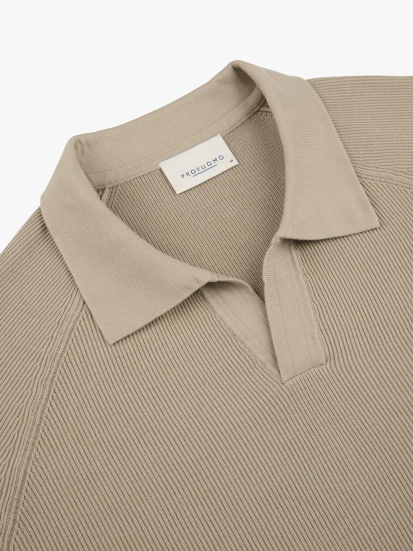 PROFUOMO - Polo Open Collar Short Sleeve Beige Polo's Profuomo 