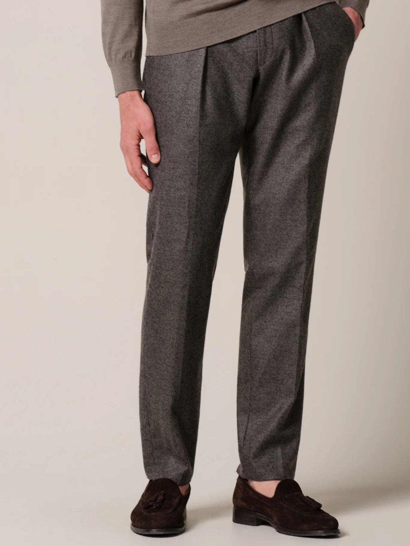 PROFUOMO - Relaxed Fit Trousers Bruin Broeken Profuomo 