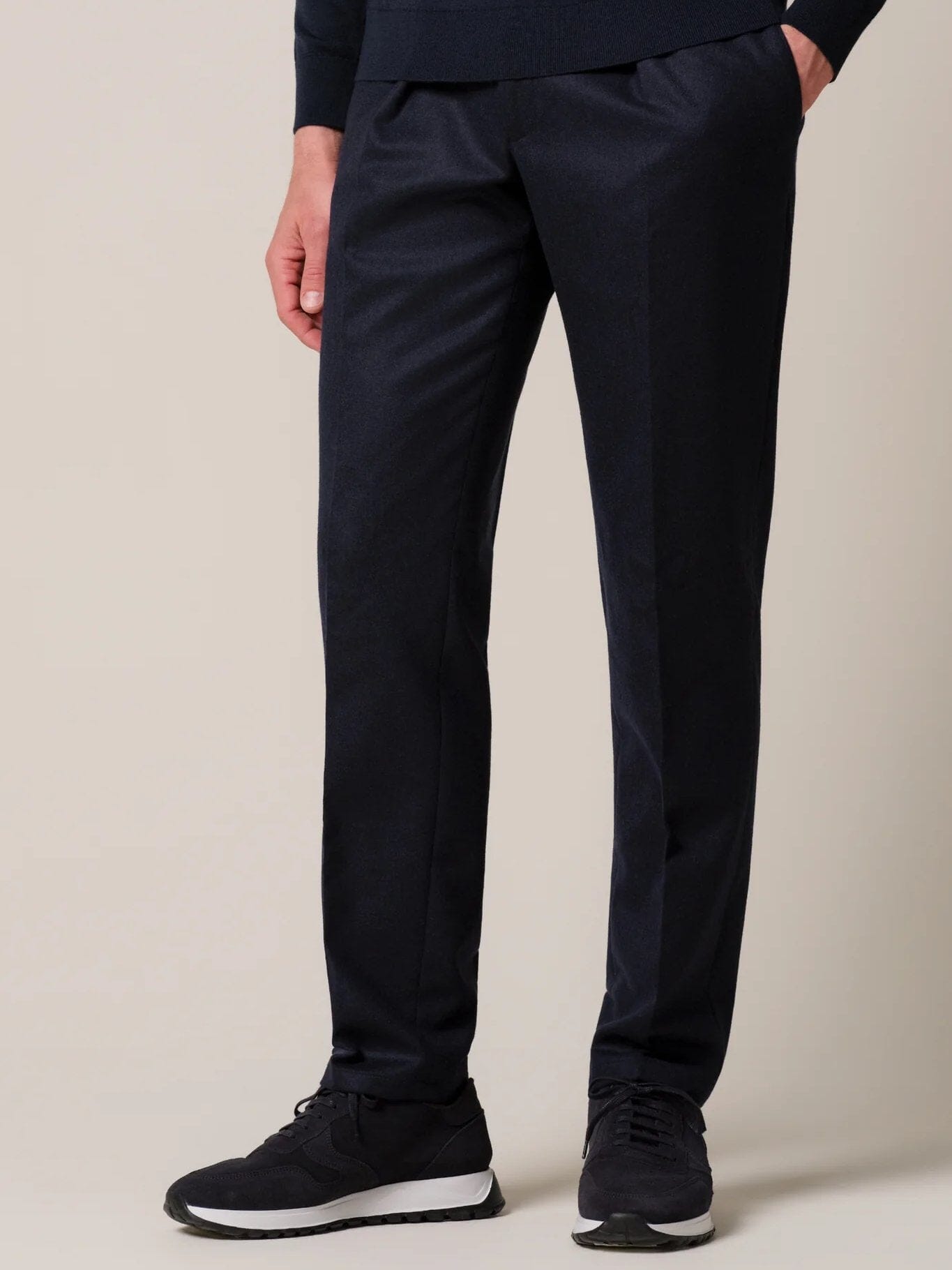 PROFUOMO - Relaxed Fit Trousers Donkerblauw Broeken Profuomo 