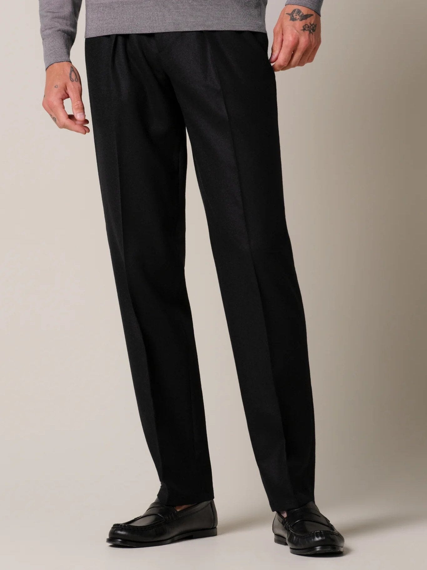 PROFUOMO - Relaxed Fit Trousers Zwart Broeken Profuomo 