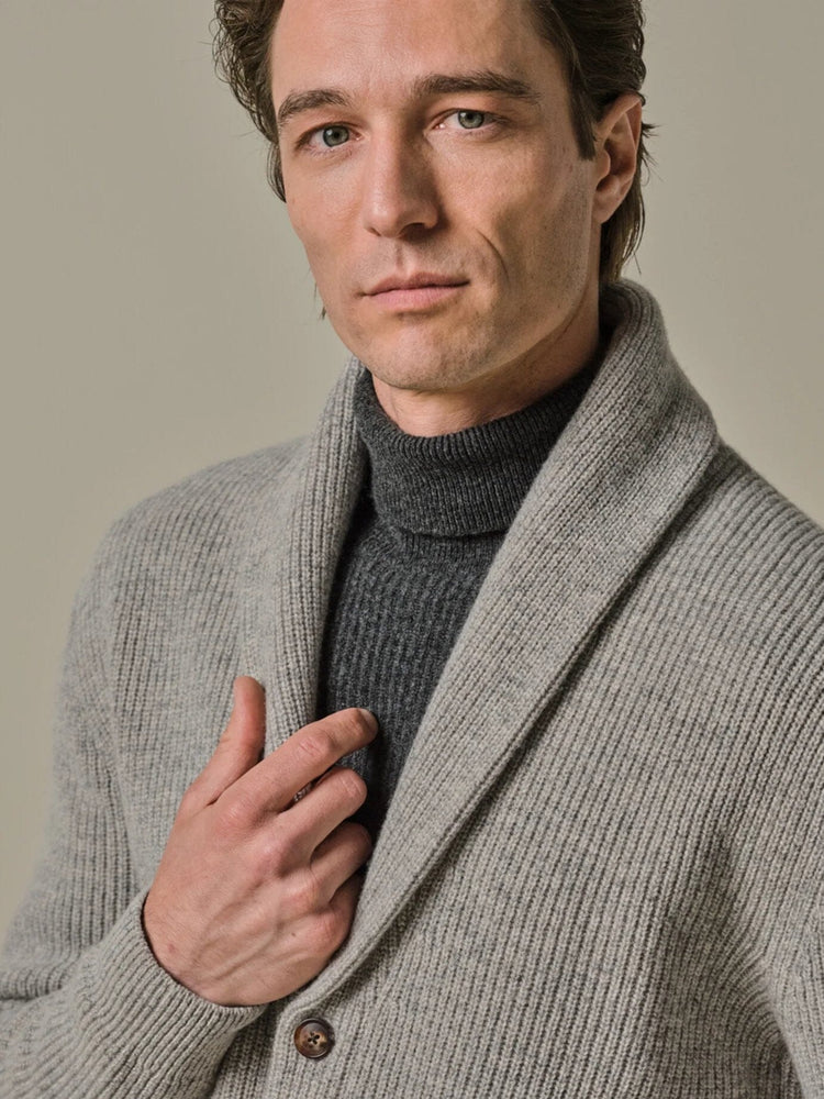 PROFUOMO - Shawl Cardigan Grijs Truien Profuomo 