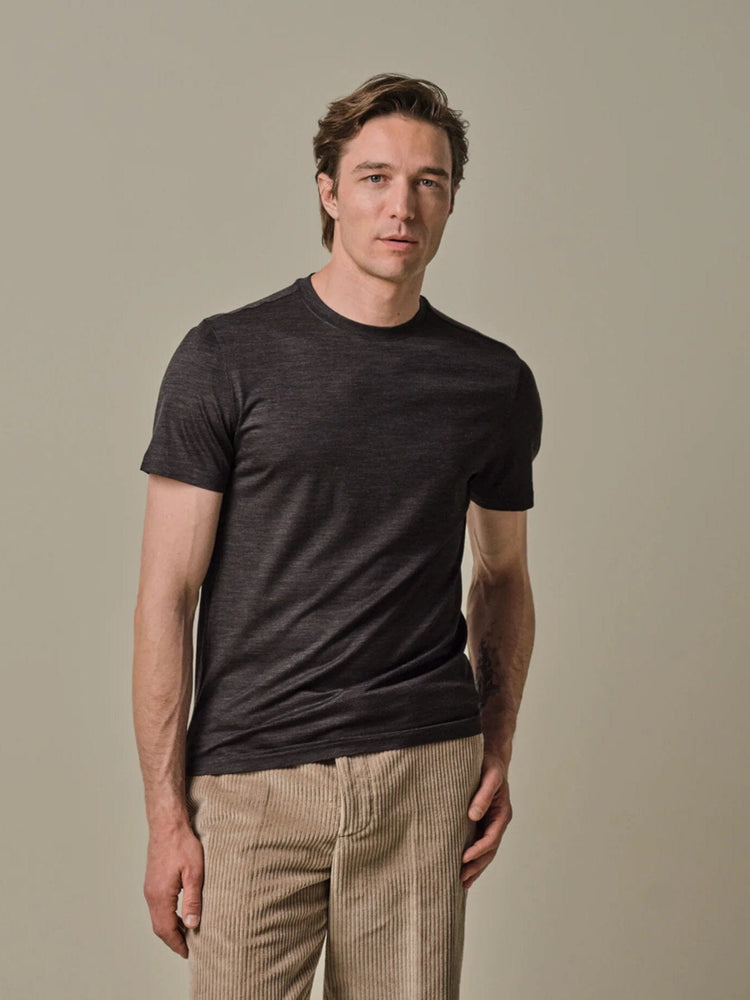 PROFUOMO - T-Shirt Merino Donkerbruin T-shirts Profuomo 
