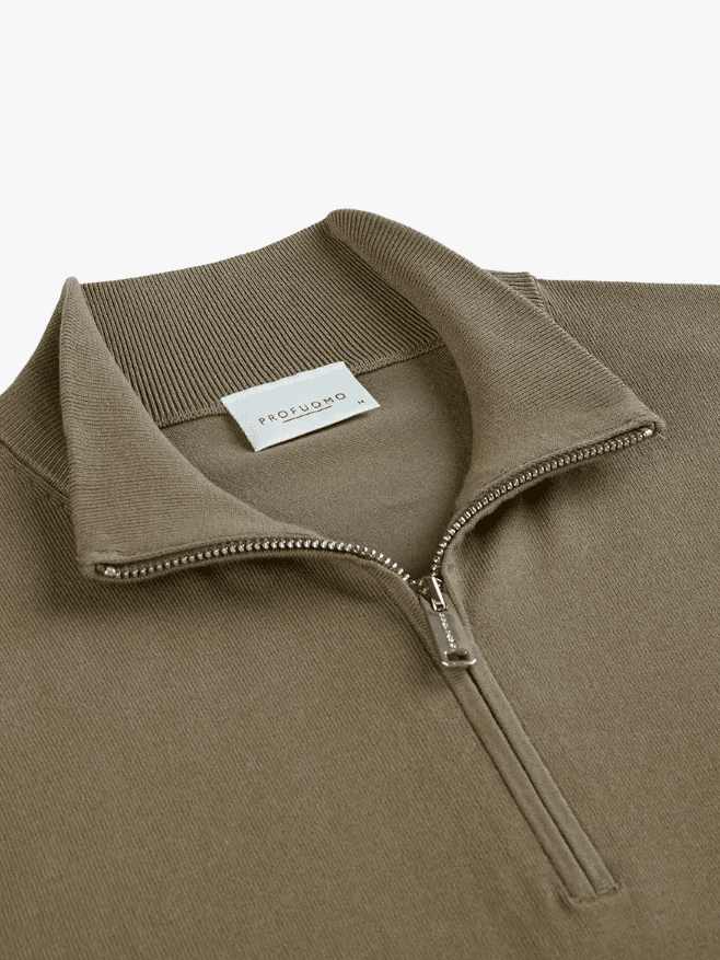 
                  
                    PROFUOMO - Trui Luxury Basic Half Zip Groen Truien Profuomo 
                  
                