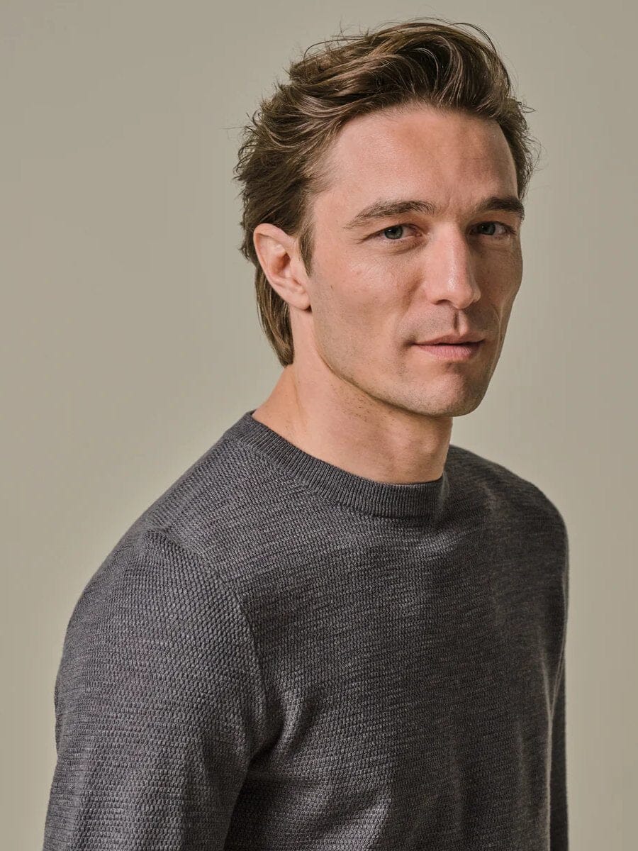 PROFUOMO - Trui Met Structuur Grijs Truien Profuomo 