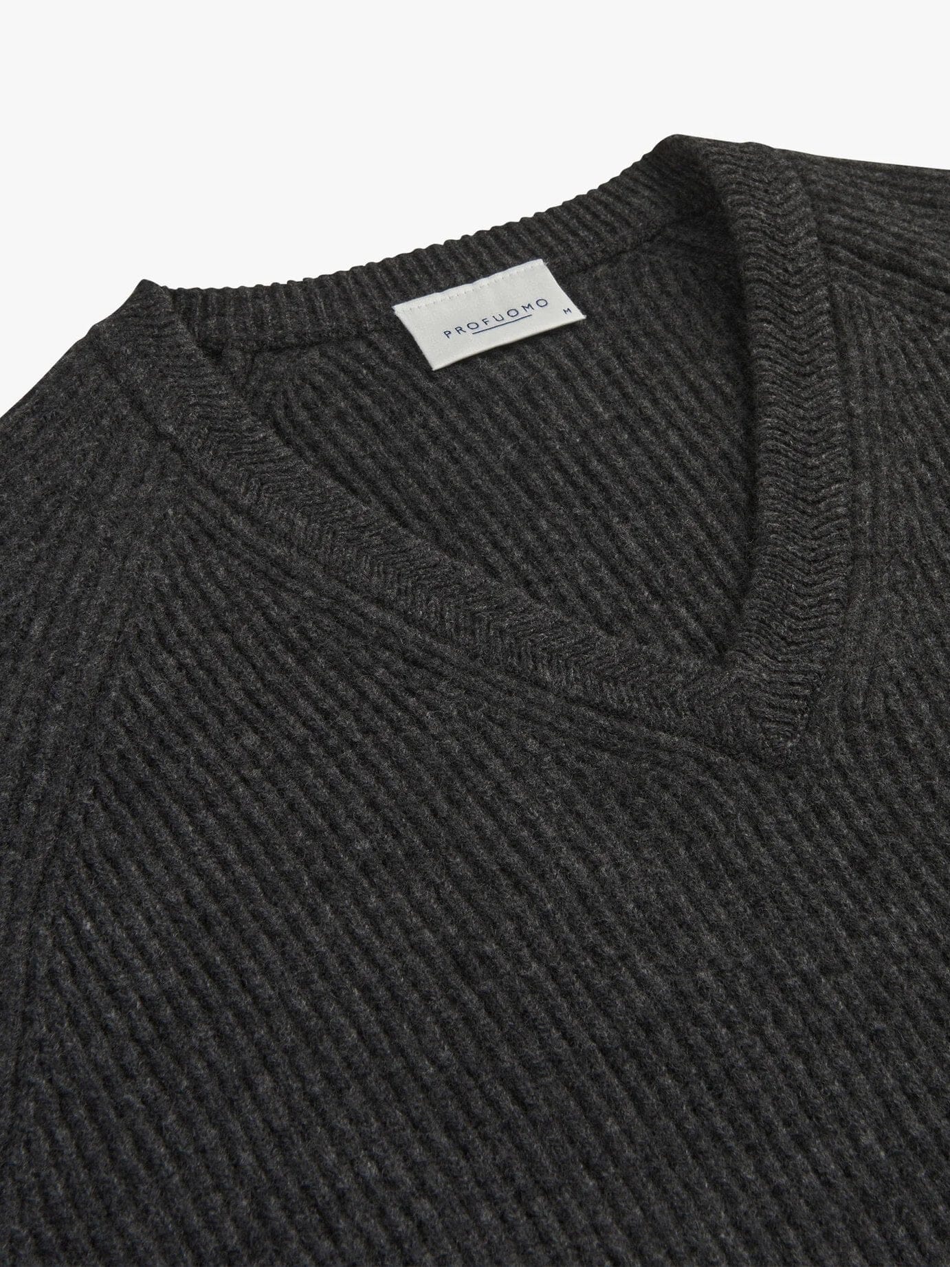 PROFUOMO - Trui Met V-Hals Antraciet Truien Profuomo 