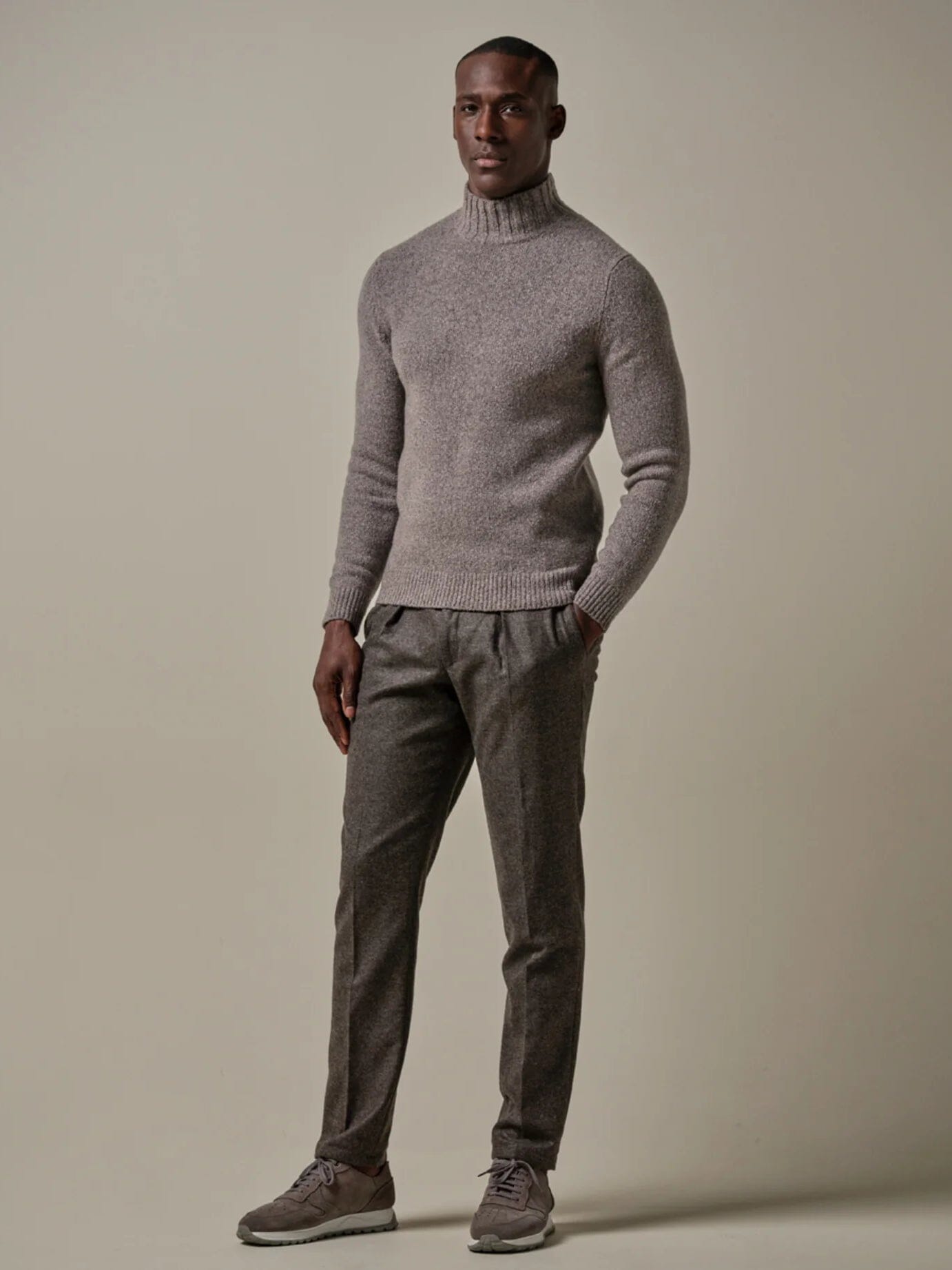 
                  
                    PROFUOMO - Turtleneck Boiled Wool Taupe Truien Profuomo 
                  
                