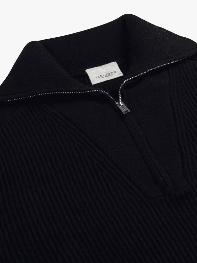 
                  
                    PROFUOMO - Wollen Navy Half Zip Truien Profuomo 
                  
                