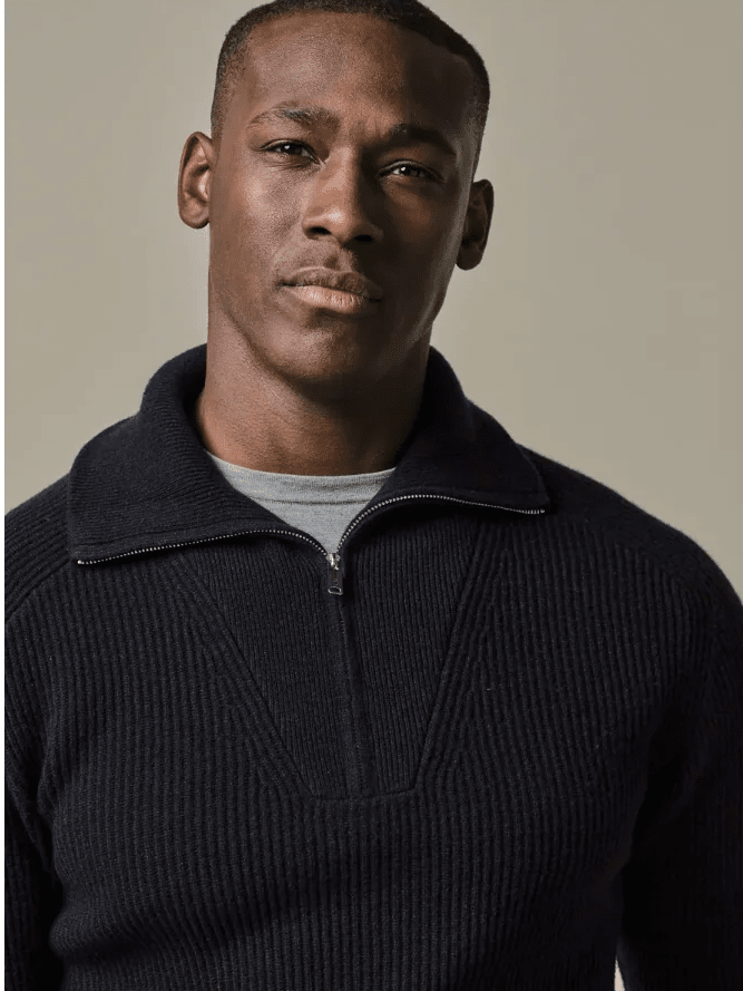
                  
                    PROFUOMO - Wollen Navy Half Zip Truien Profuomo 
                  
                