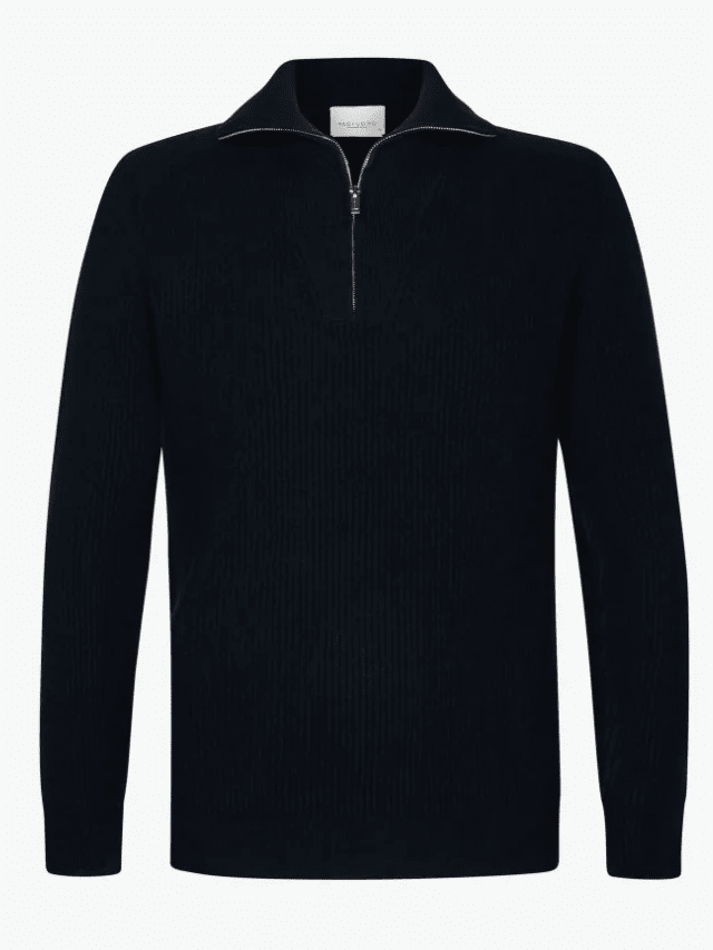 
                  
                    PROFUOMO - Wollen Navy Half Zip Truien Profuomo 
                  
                