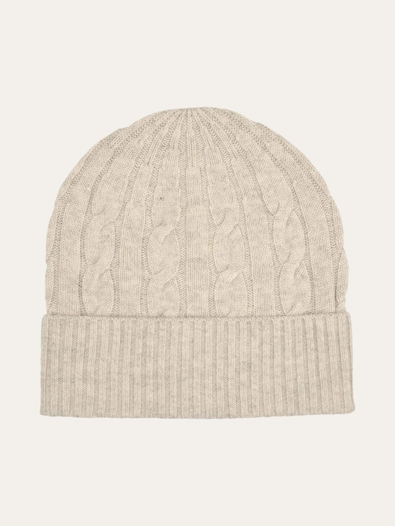 PROFUOMO - Wool Blend Cable Knit Muts Beige Mutsen Profuomo 