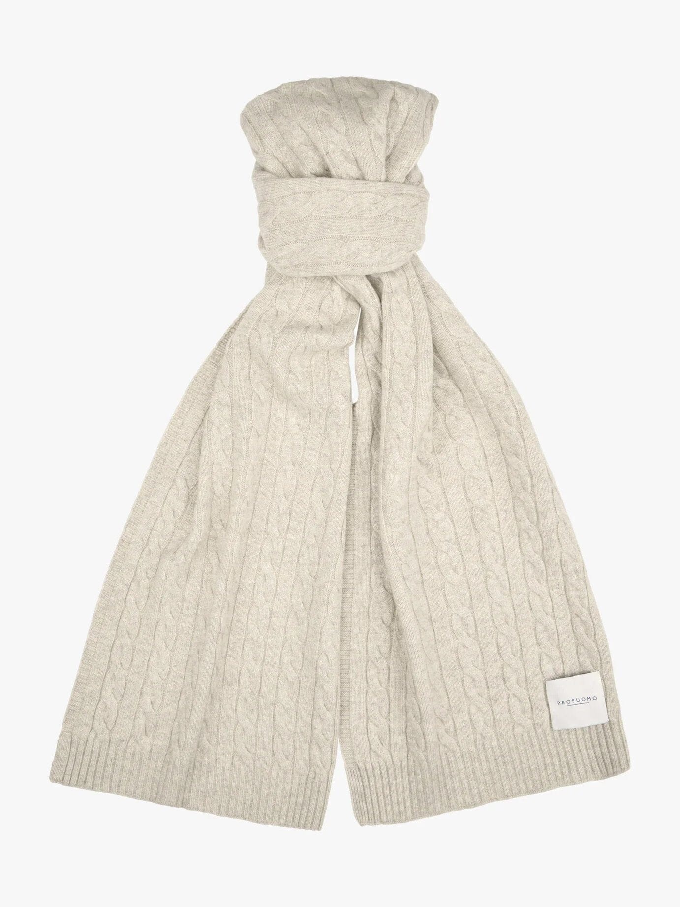 
                  
                    PROFUOMO - Wool Blend Cable Knit Sjaal Beige Sjaals Profuomo 
                  
                