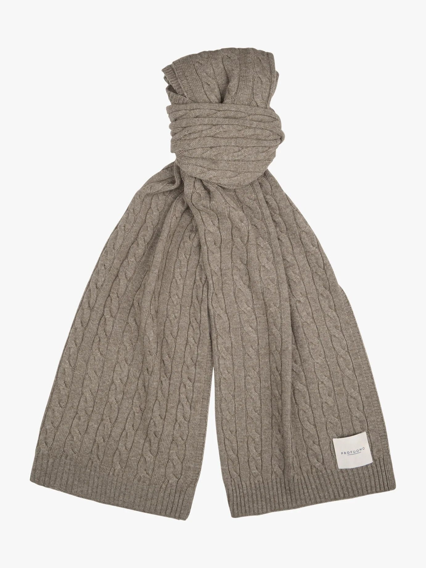 
                  
                    PROFUOMO - Wool Blend Cable Knit Sjaal Taupe Sjaals Profuomo 
                  
                