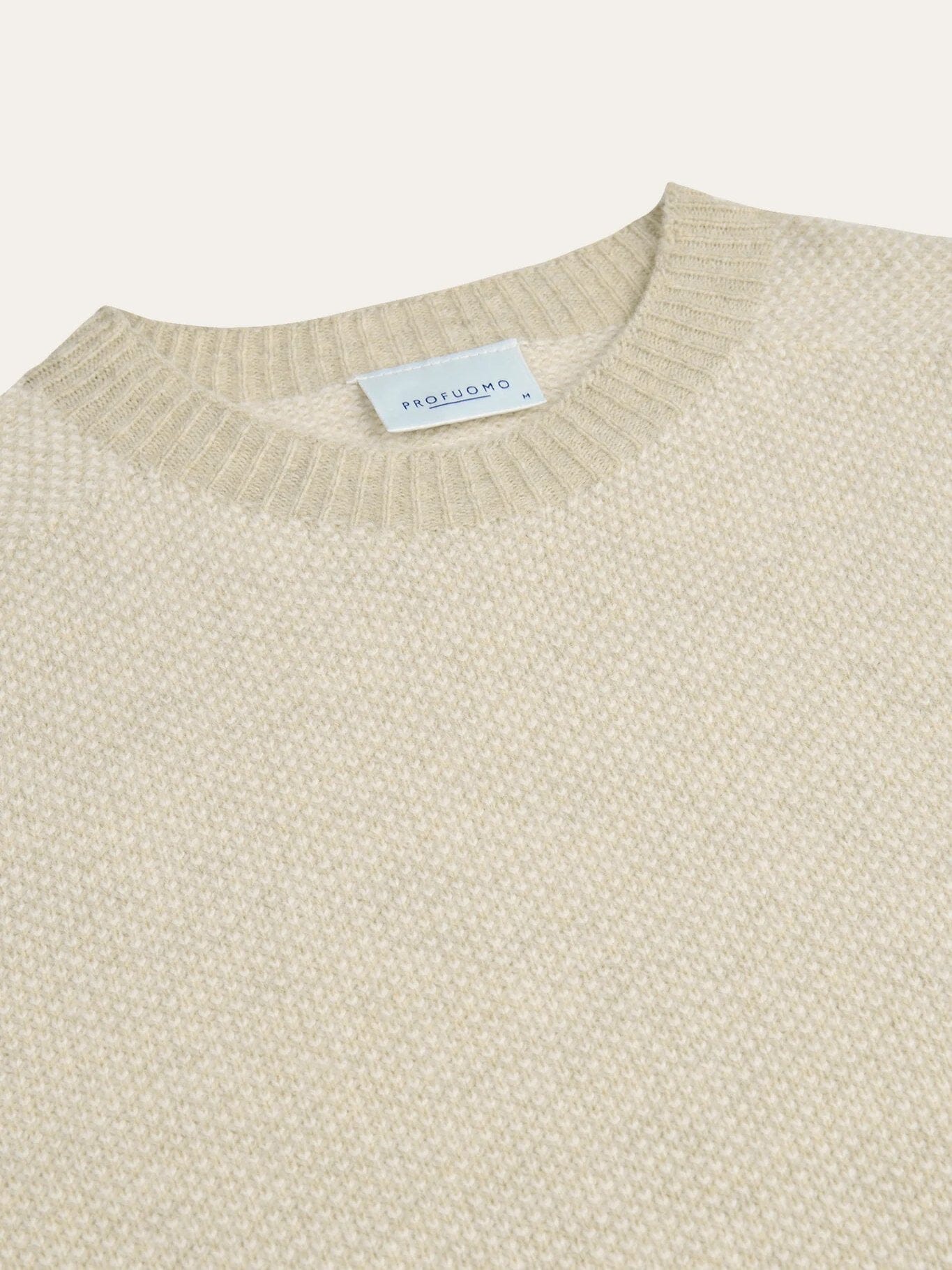 
                  
                    PROFUOMO - Wool Cashmere Crewneck Off White Truien Profuomo 
                  
                