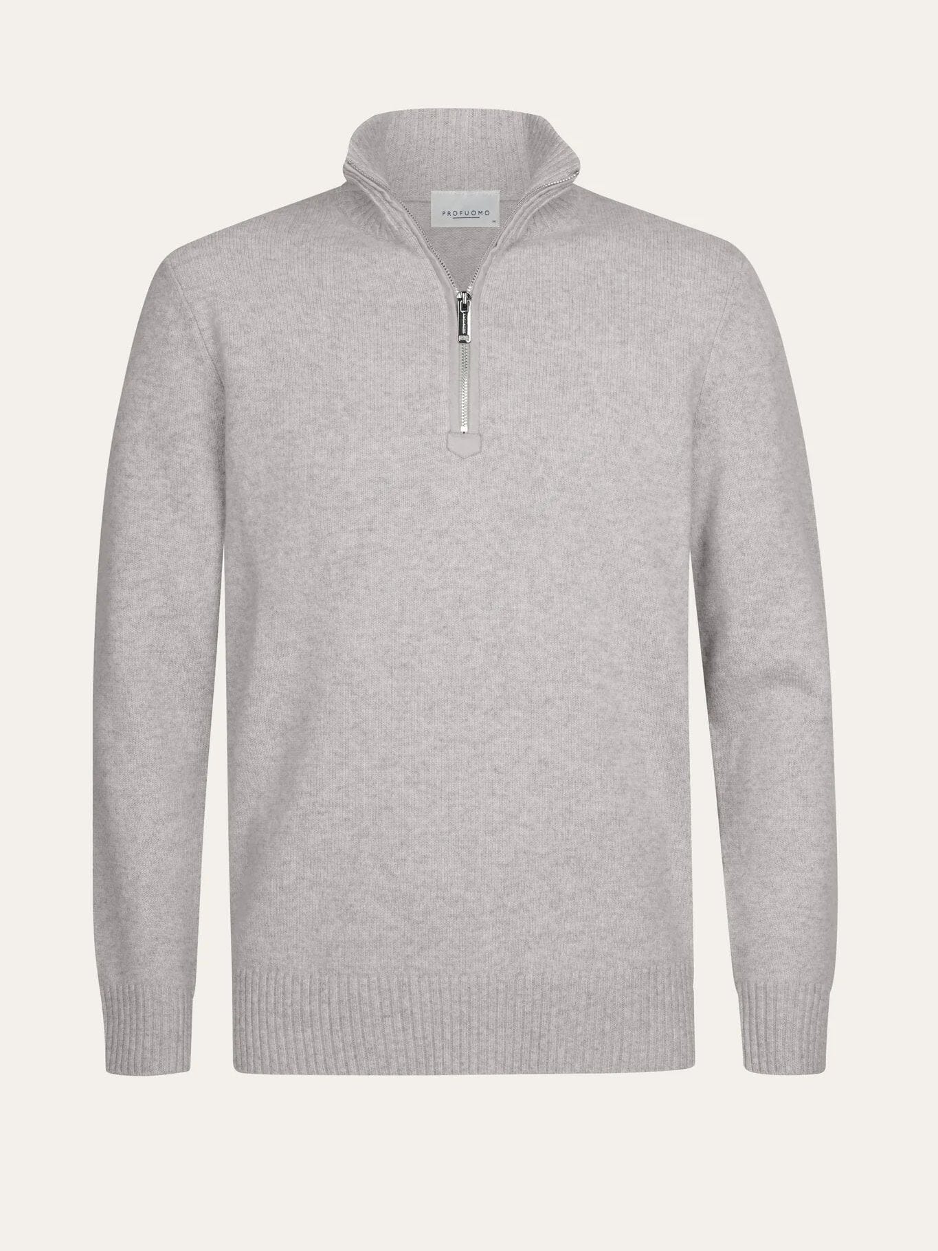 
                  
                    PROFUOMO - Wool Half Zip Longsleeve Lichtgrijs Truien Profuomo 
                  
                