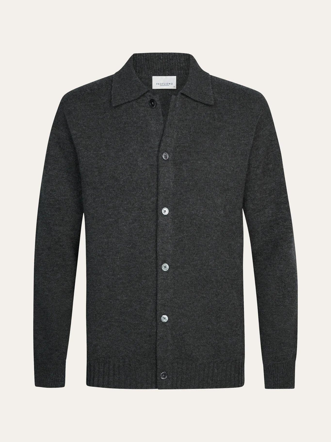 
                  
                    PROFUOMO - Wool Polo Cardigan Antraciet Truien Profuomo 
                  
                