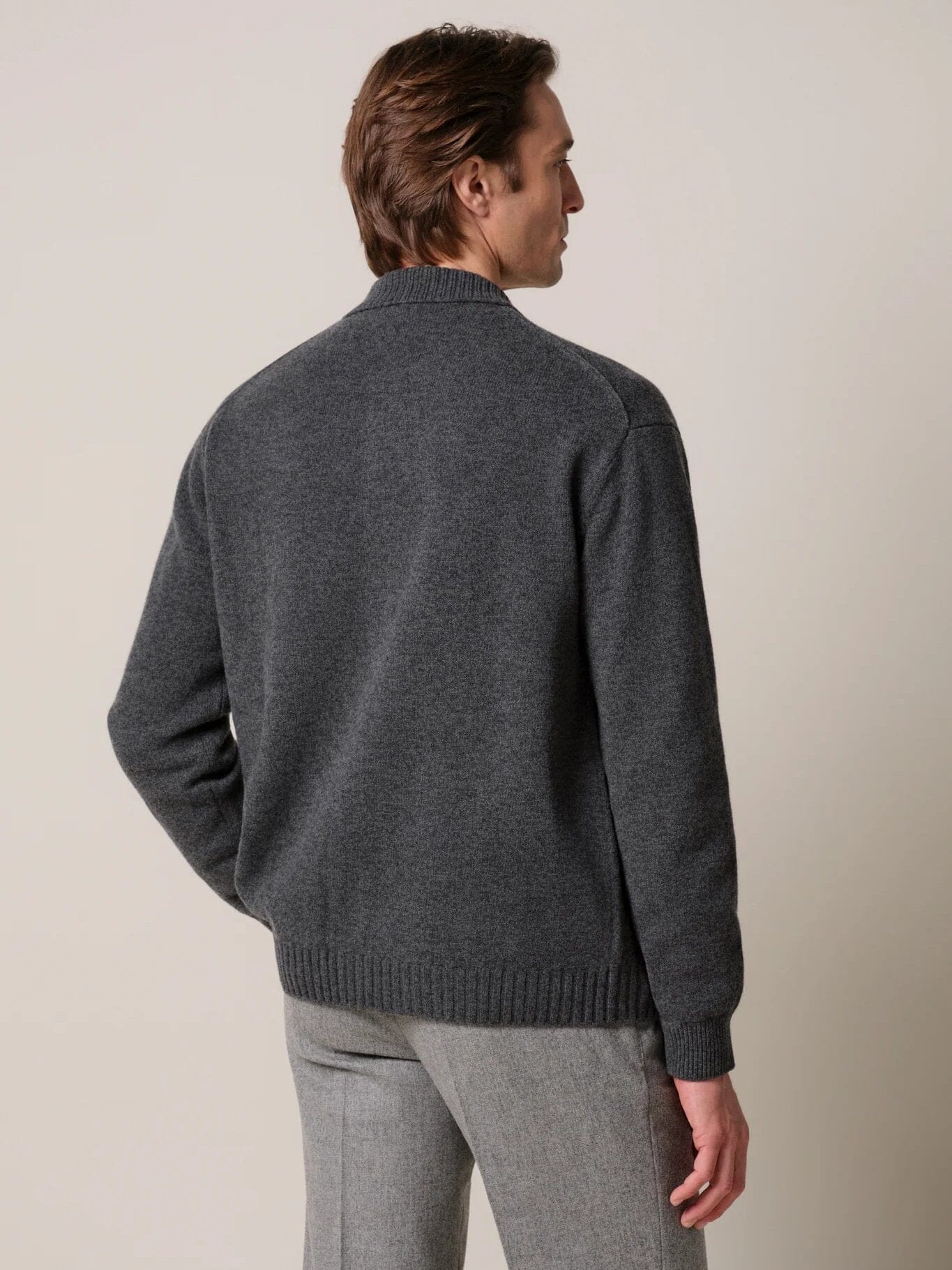 
                  
                    PROFUOMO - Wool Polo Cardigan Antraciet Truien Profuomo 
                  
                