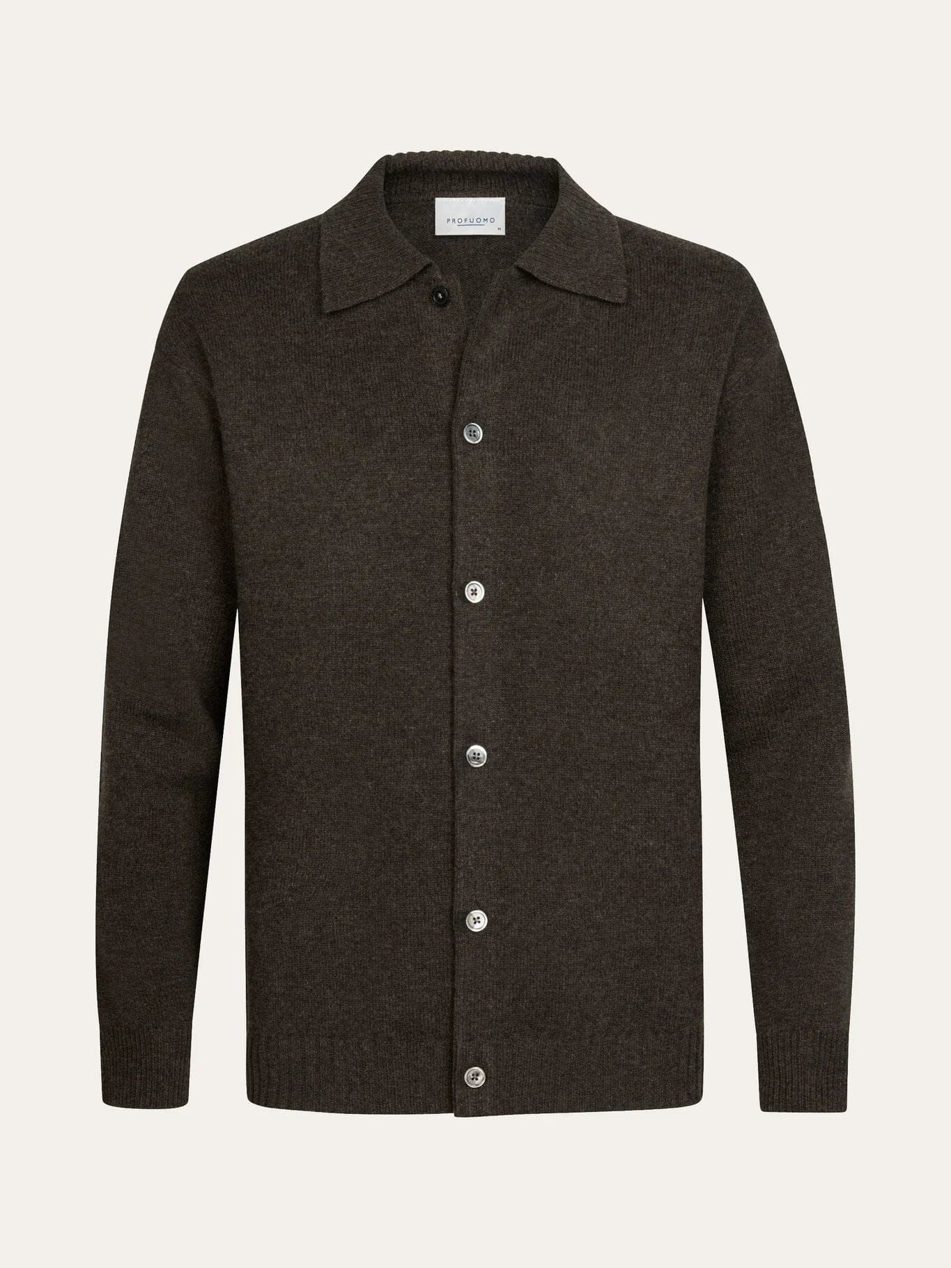 
                  
                    PROFUOMO - Wool Polo Cardigan Donkerbruin Truien Profuomo 
                  
                