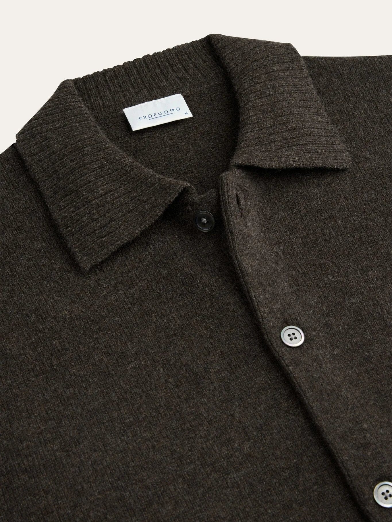 
                  
                    PROFUOMO - Wool Polo Cardigan Donkerbruin Truien Profuomo 
                  
                