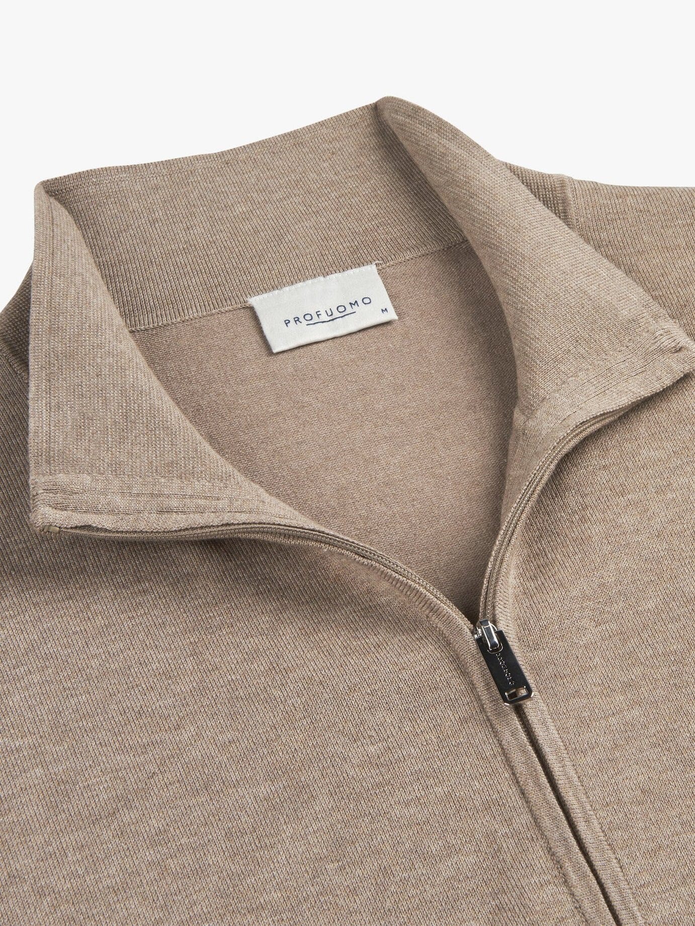 
                  
                    PROFUOMO - Zipper Cardigan Taupe Truien Profuomo 
                  
                