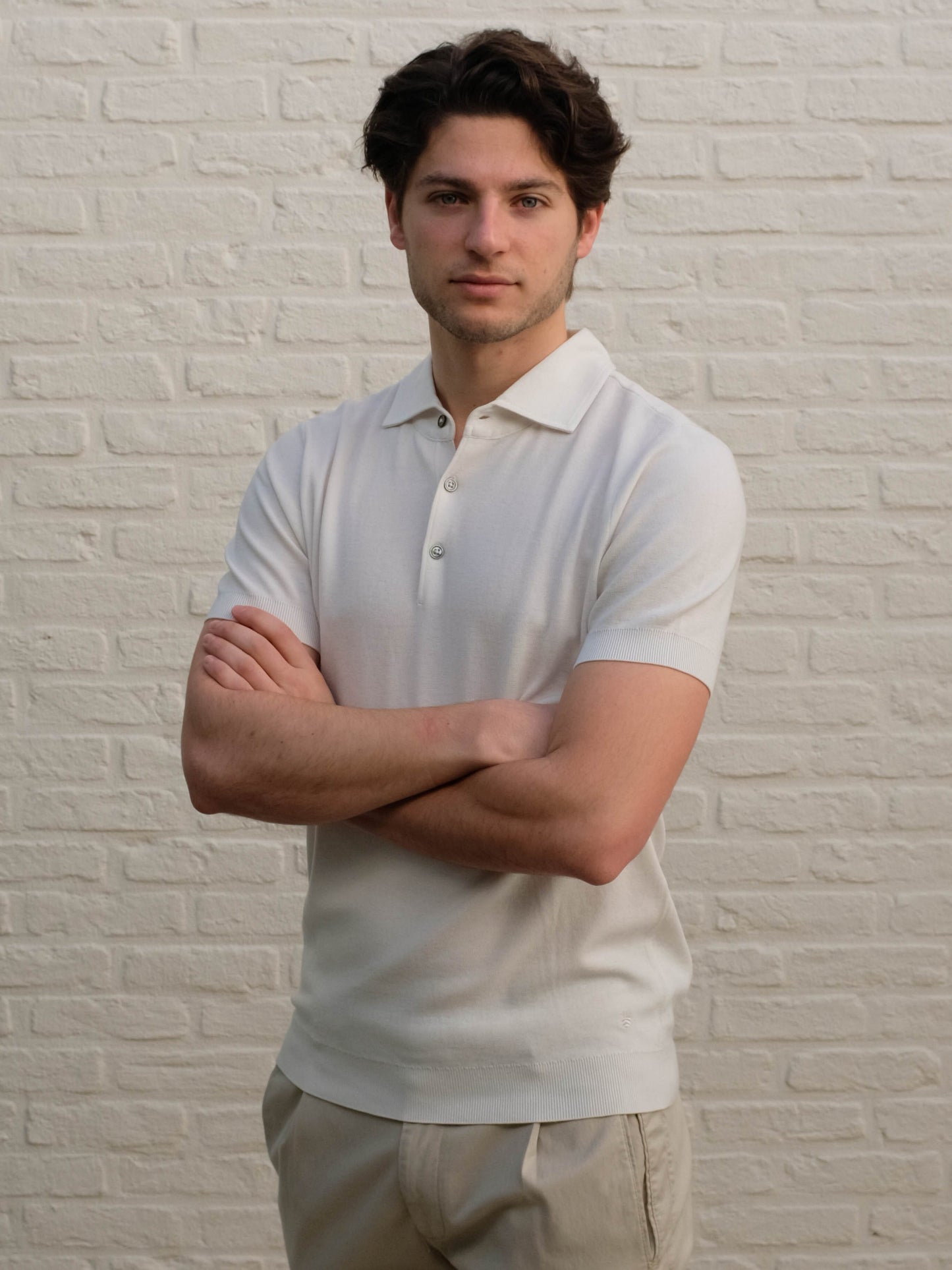 THOMAS MAINE - 3 Button Polo Wit Polo's Thomas Maine 