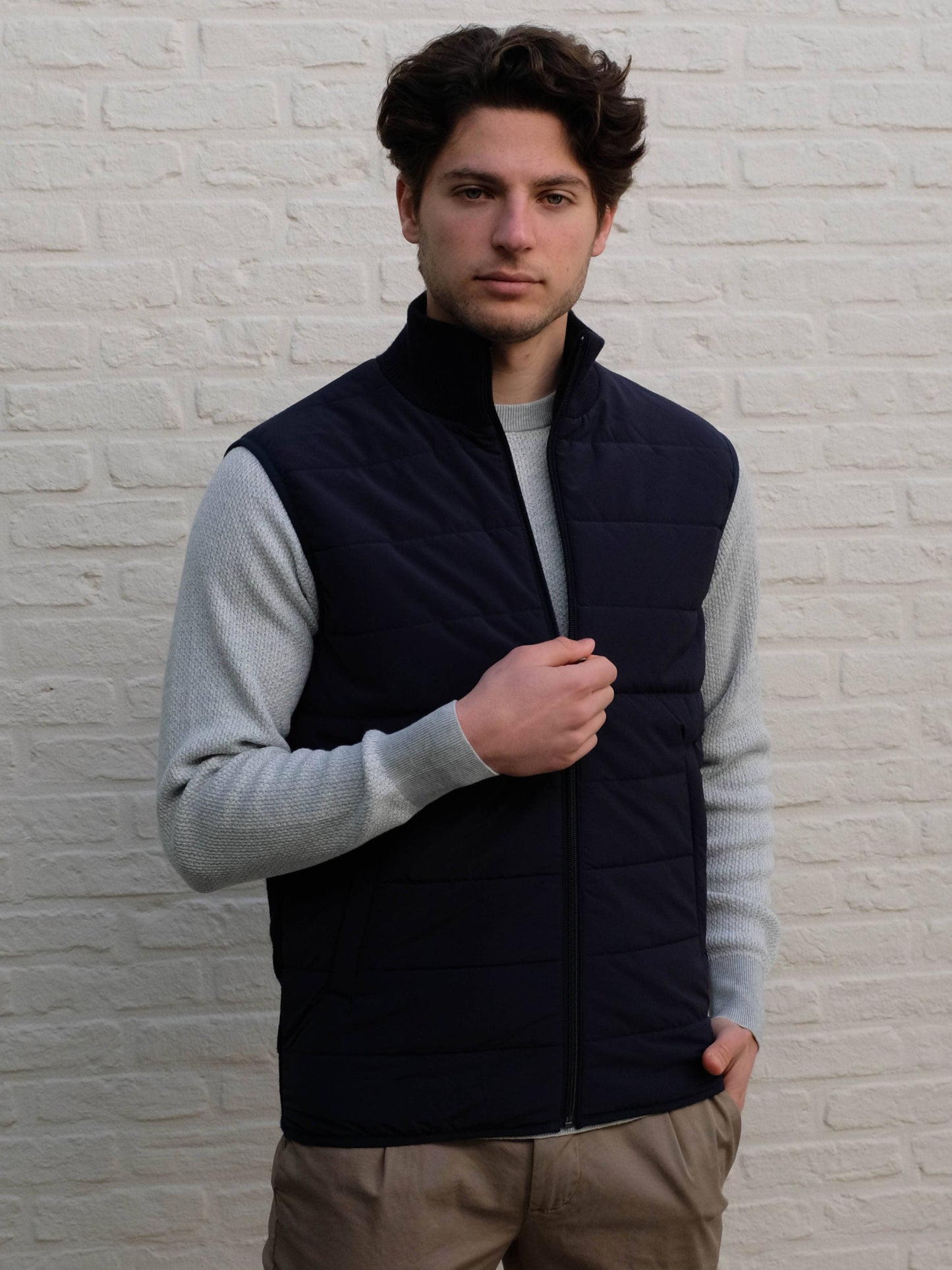 THOMAS MAINE - Bodywarmer Katoen Blauw Truien Thomas Maine 