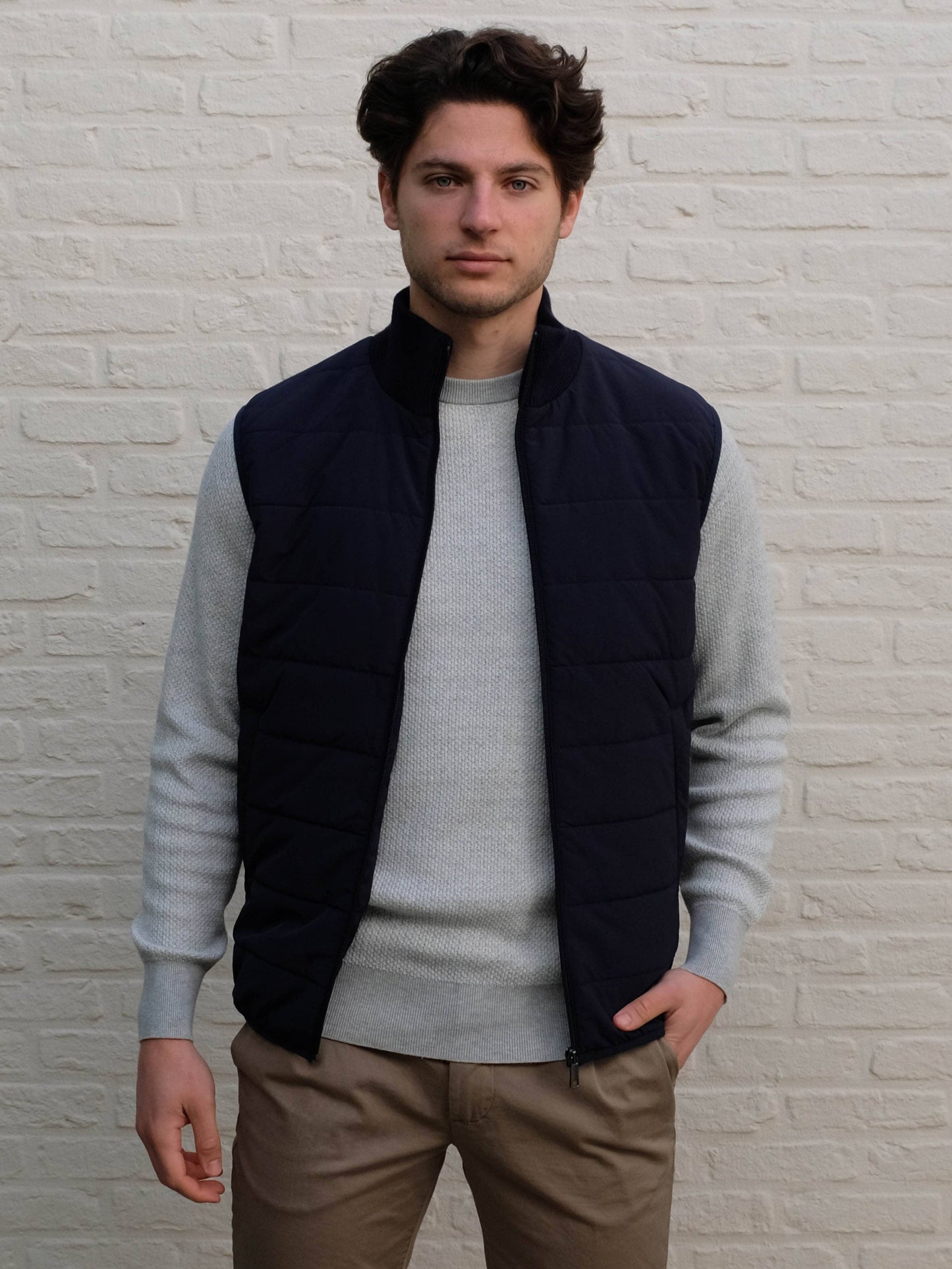 THOMAS MAINE - Bodywarmer Katoen Blauw Truien Thomas Maine 