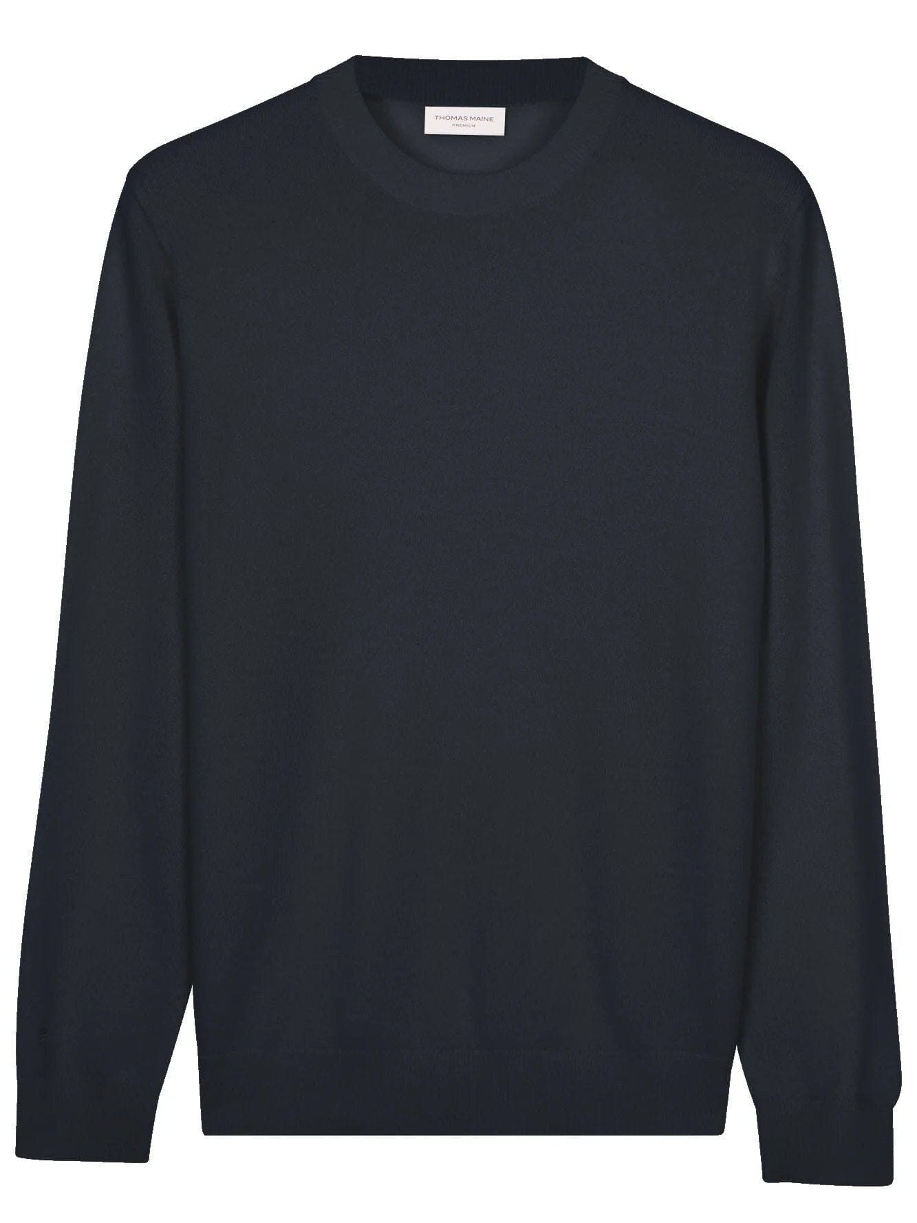 THOMAS MAINE - Crew Neck Pullover Cashmere Blauw Truien Thomas Maine 