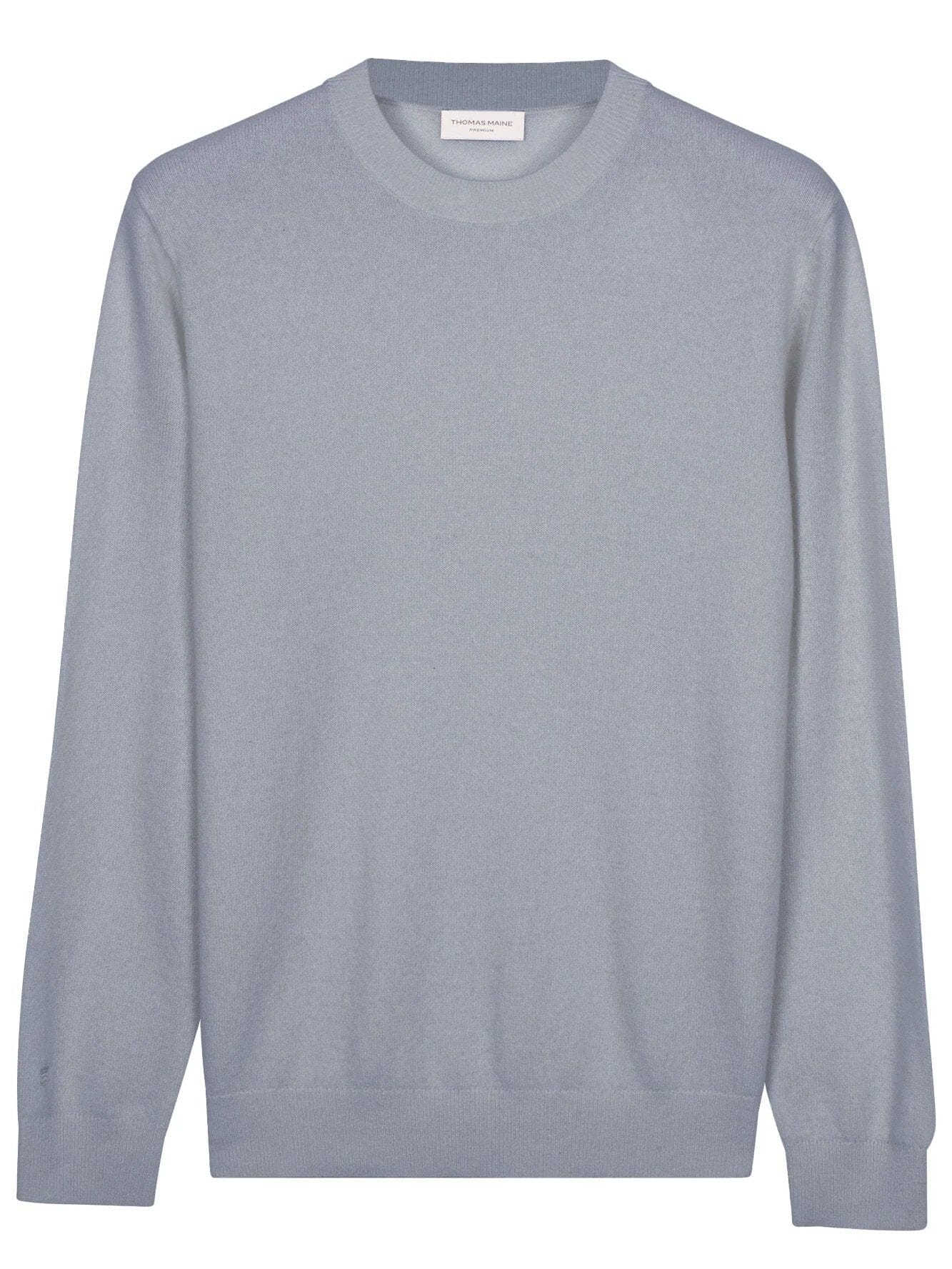 THOMAS MAINE - Crew Neck Pullover Cashmere Lichtblauw Truien Thomas Maine 