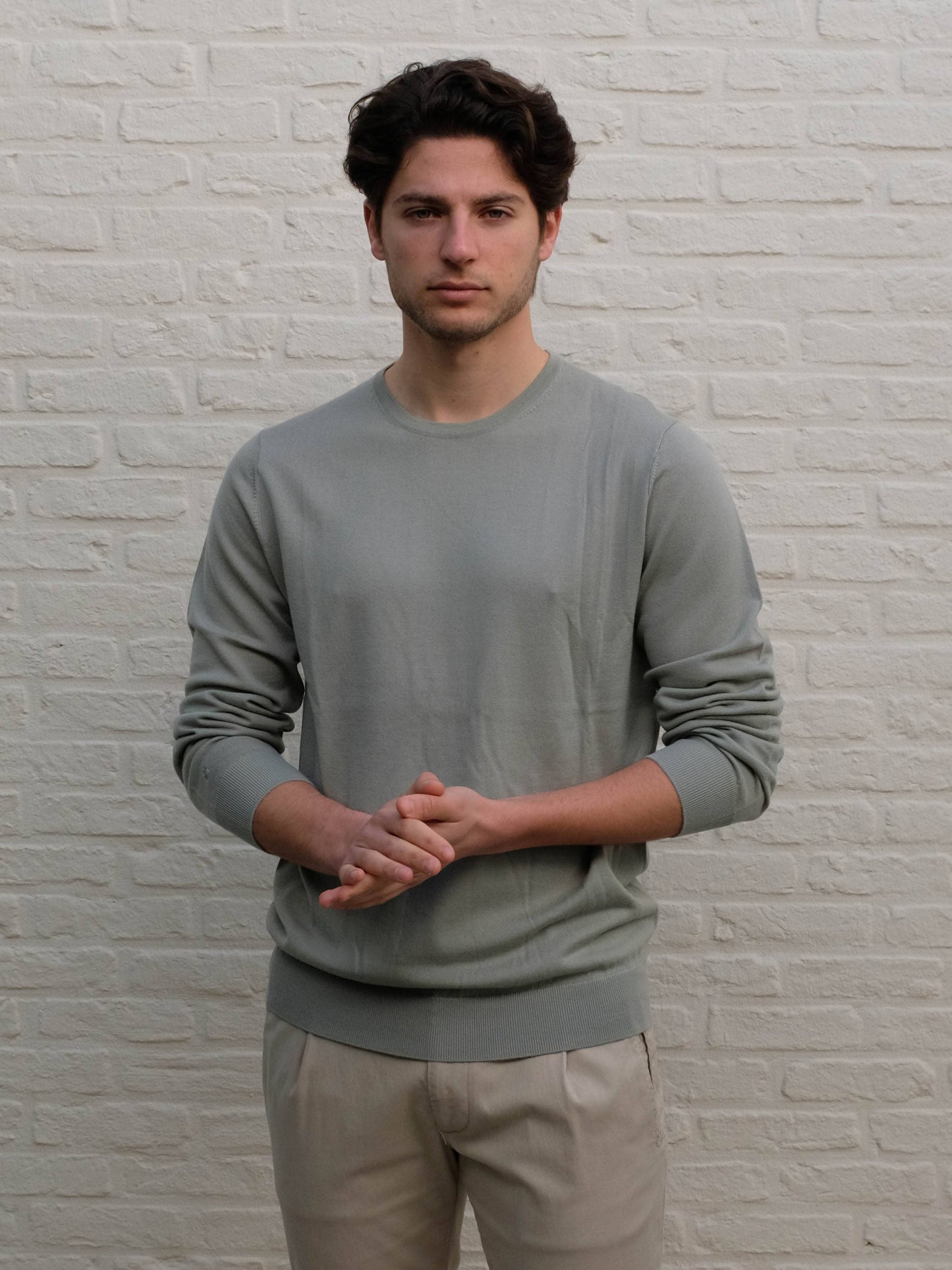 THOMAS MAINE - Crew Neck Pullover Groen Truien Thomas Maine 