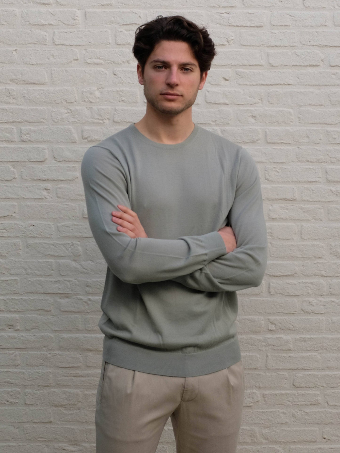 THOMAS MAINE - Crew Neck Pullover Groen Truien Thomas Maine 