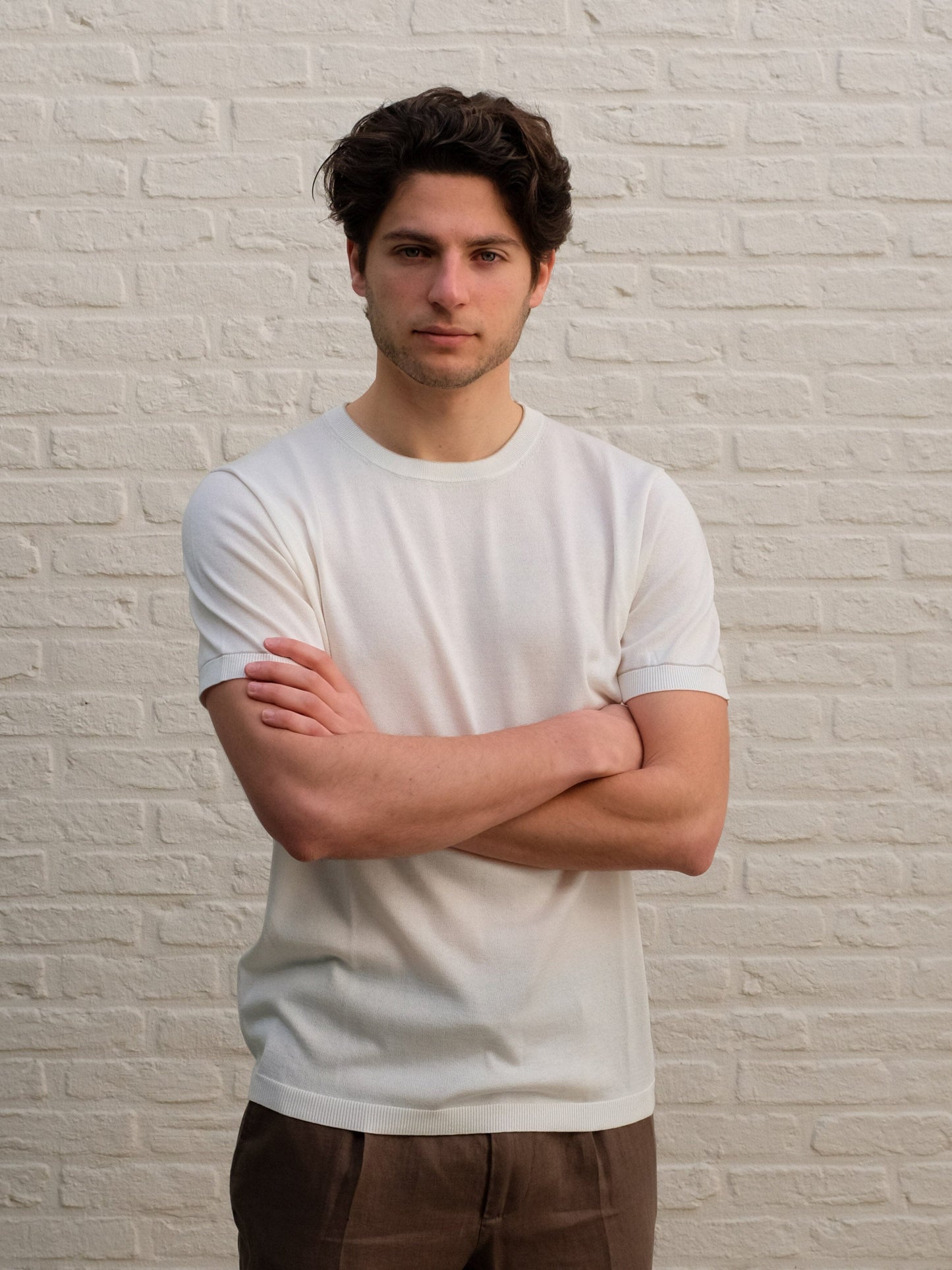 THOMAS MAINE - Egyptian Cotton T-Shirt Off White T-shirts Thomas Maine 
